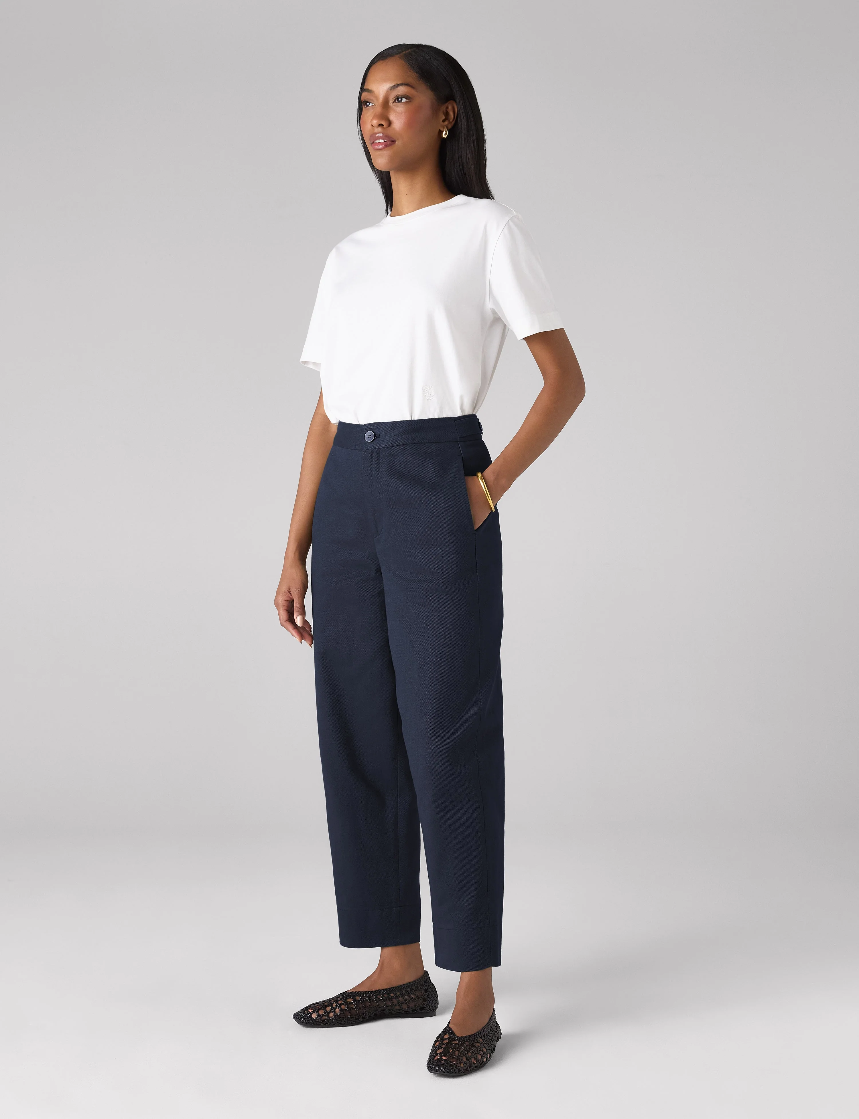 Chartwell Trouser: Cotton Twill, Navy Blue - With Nothing Underneath