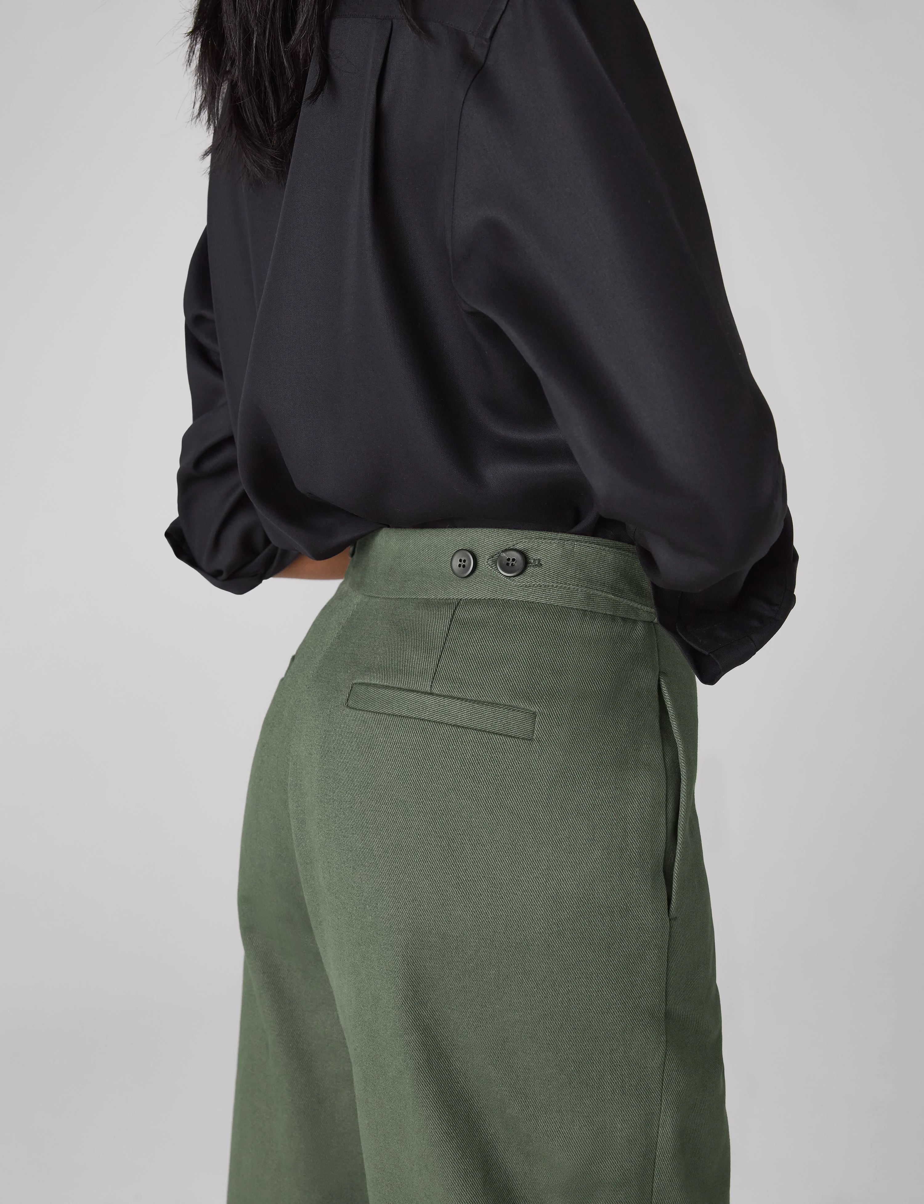 Chartwell Trouser: Cotton Twill, Khaki - With Nothing Underneath