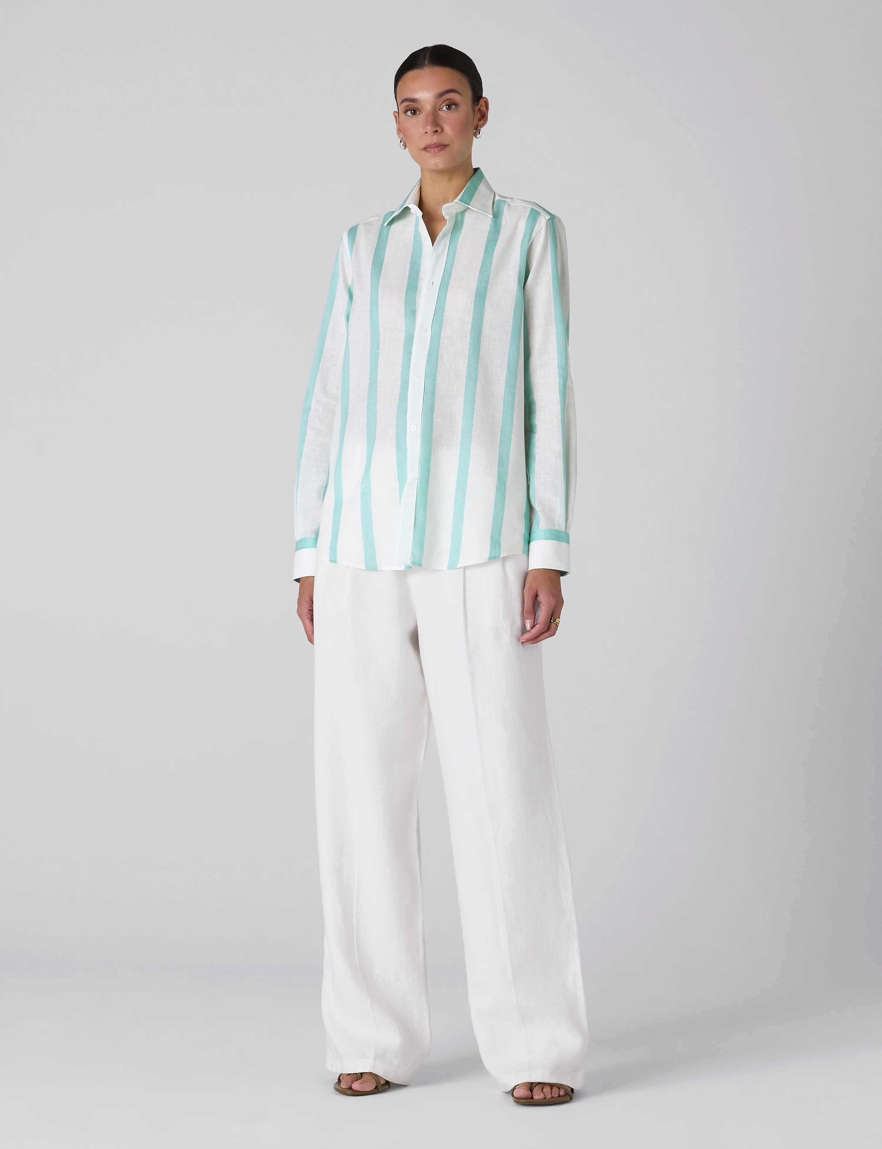 The Boyfriend: Weave, Mint Stripe - With Nothing Underneath