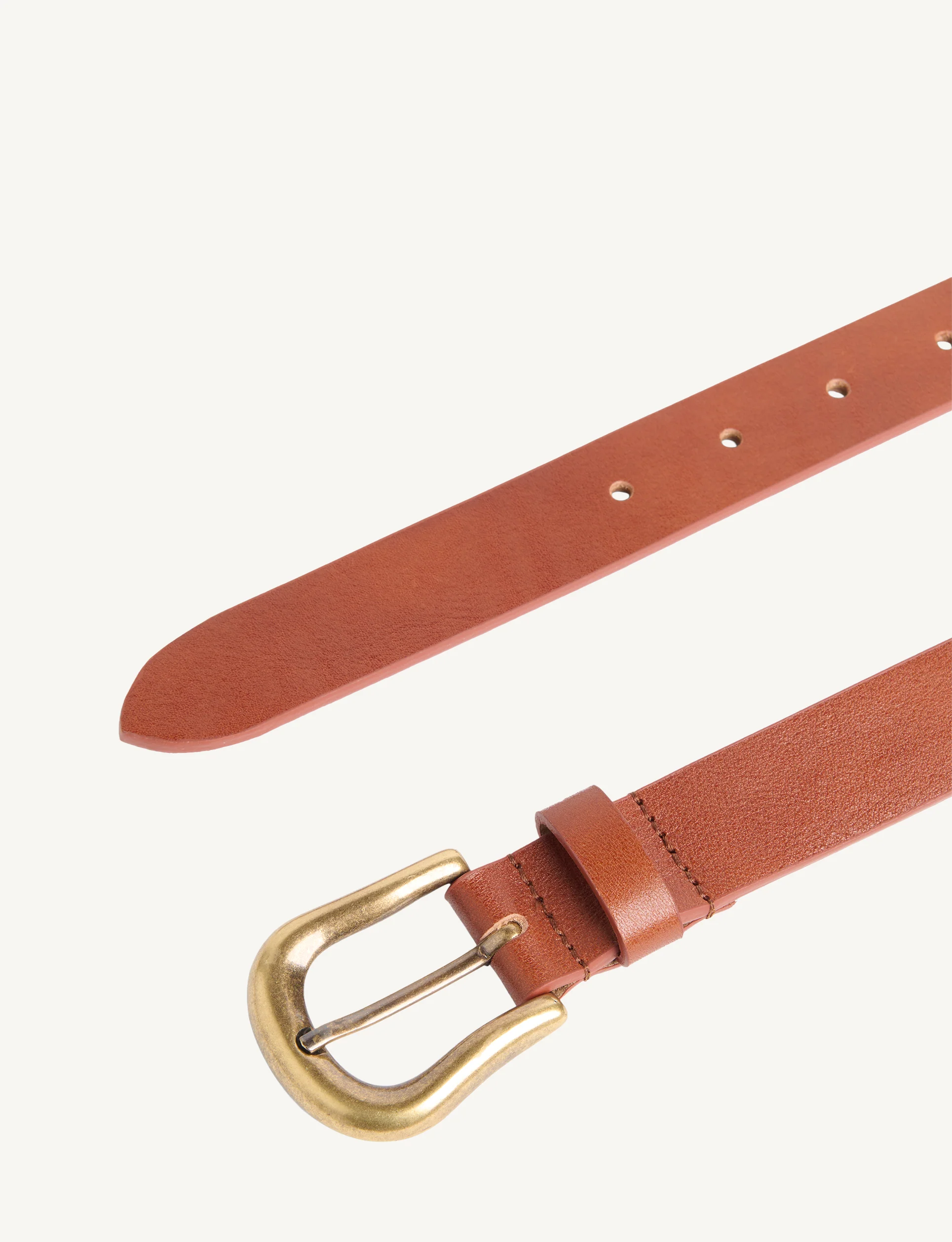 Stirrup Belt: Patent Leather, Tan with Antique Gold - With Nothing Underneath