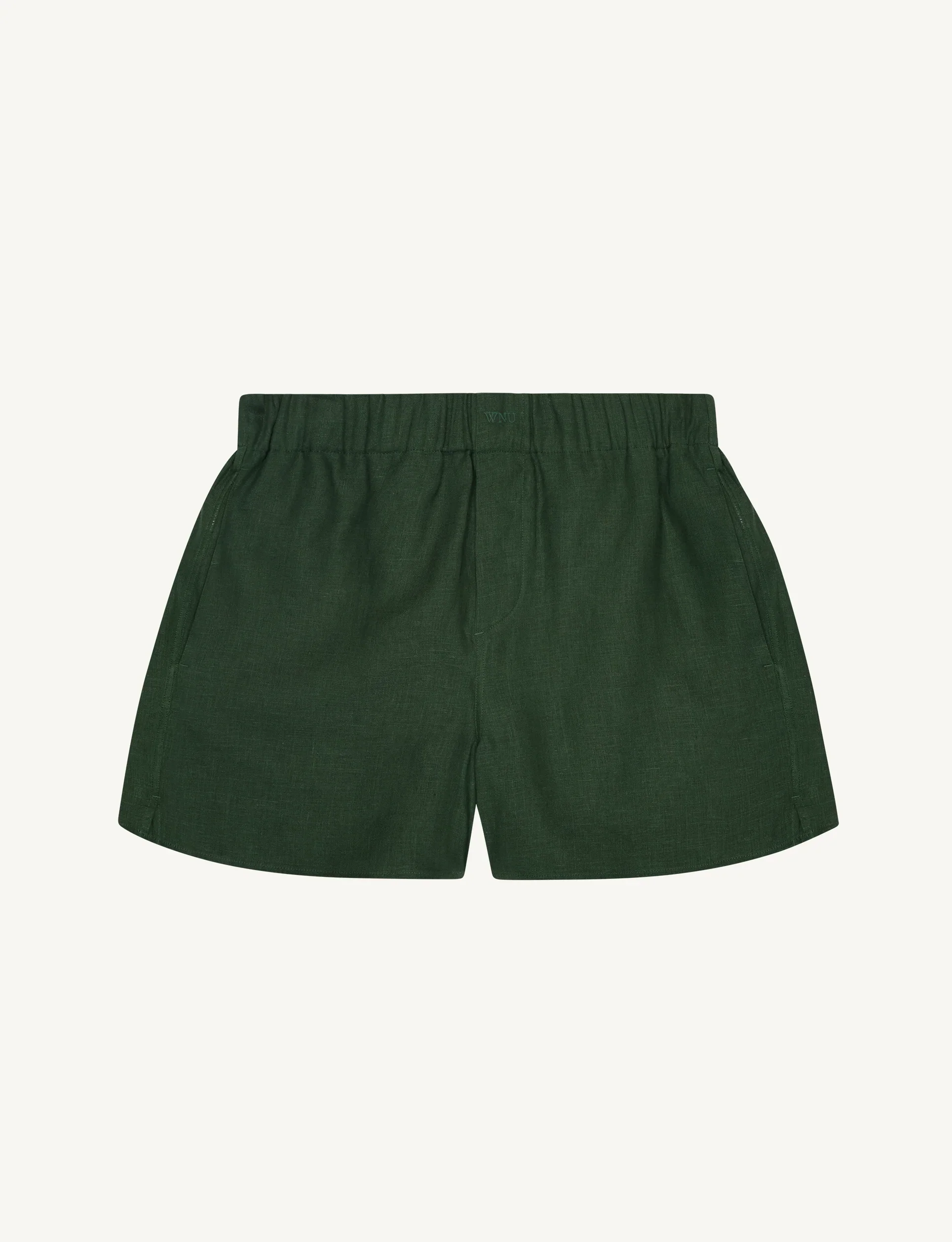 The Boxer: Linen, Hunter Green - With Nothing Underneath