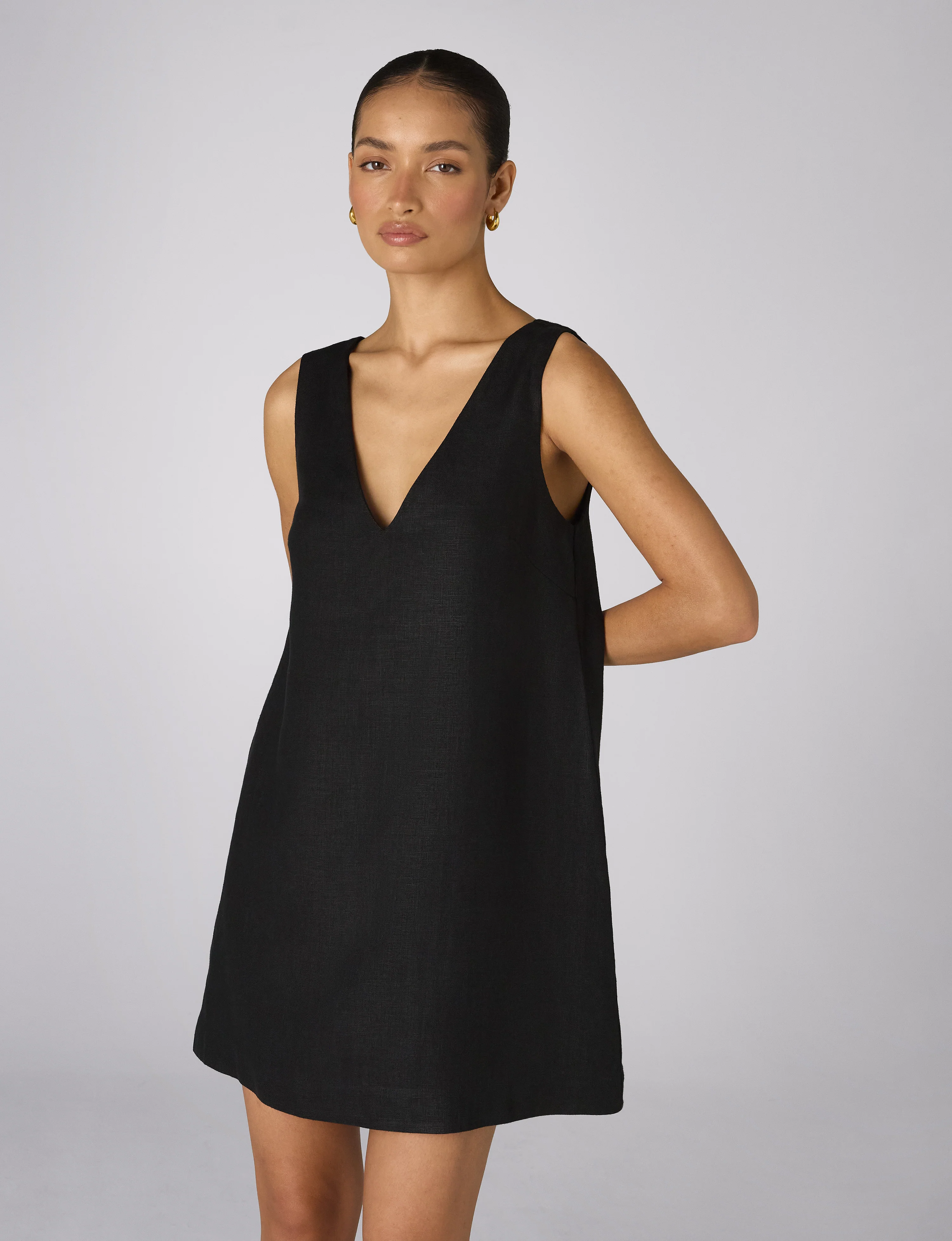 Sloane Dress: Linen, Black - With Nothing Underneath