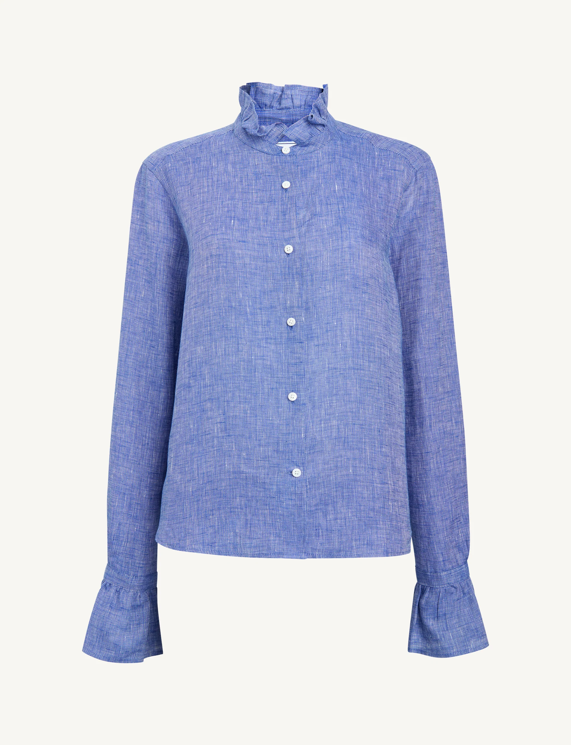 Kew Blouse: Linen, Lapis Blue - With Nothing Underneath