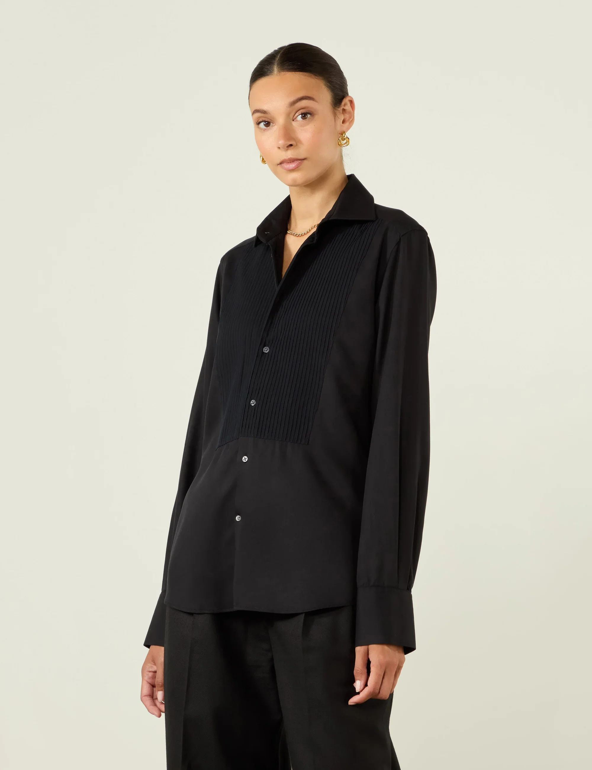 The Dress Shirt: TENCEL™ Lyocell, Black - With Nothing Underneath