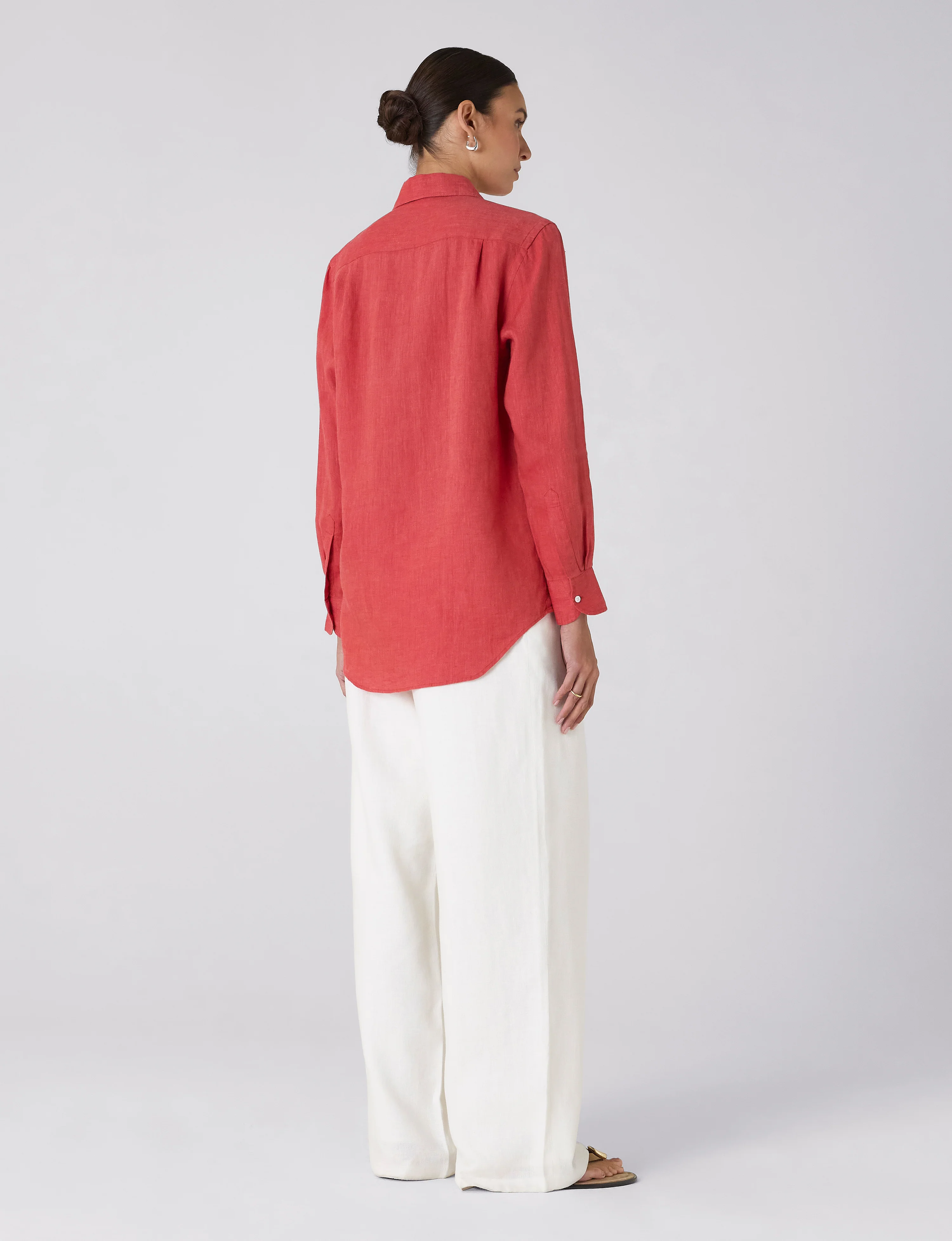 The Boyfriend: Linen, Cardinal Red - With Nothing Underneath