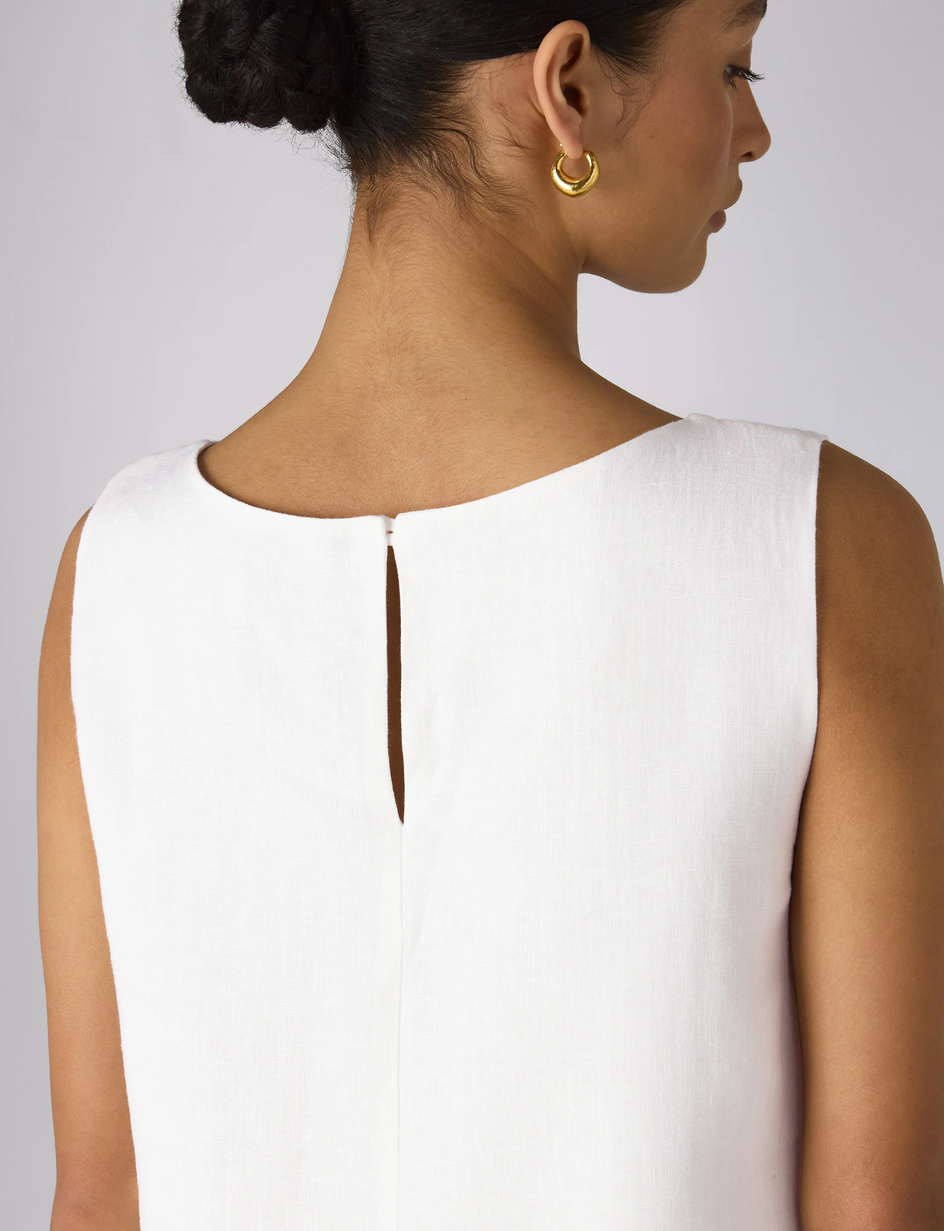 Jackie Dress: Linen, White - With Nothing Underneath