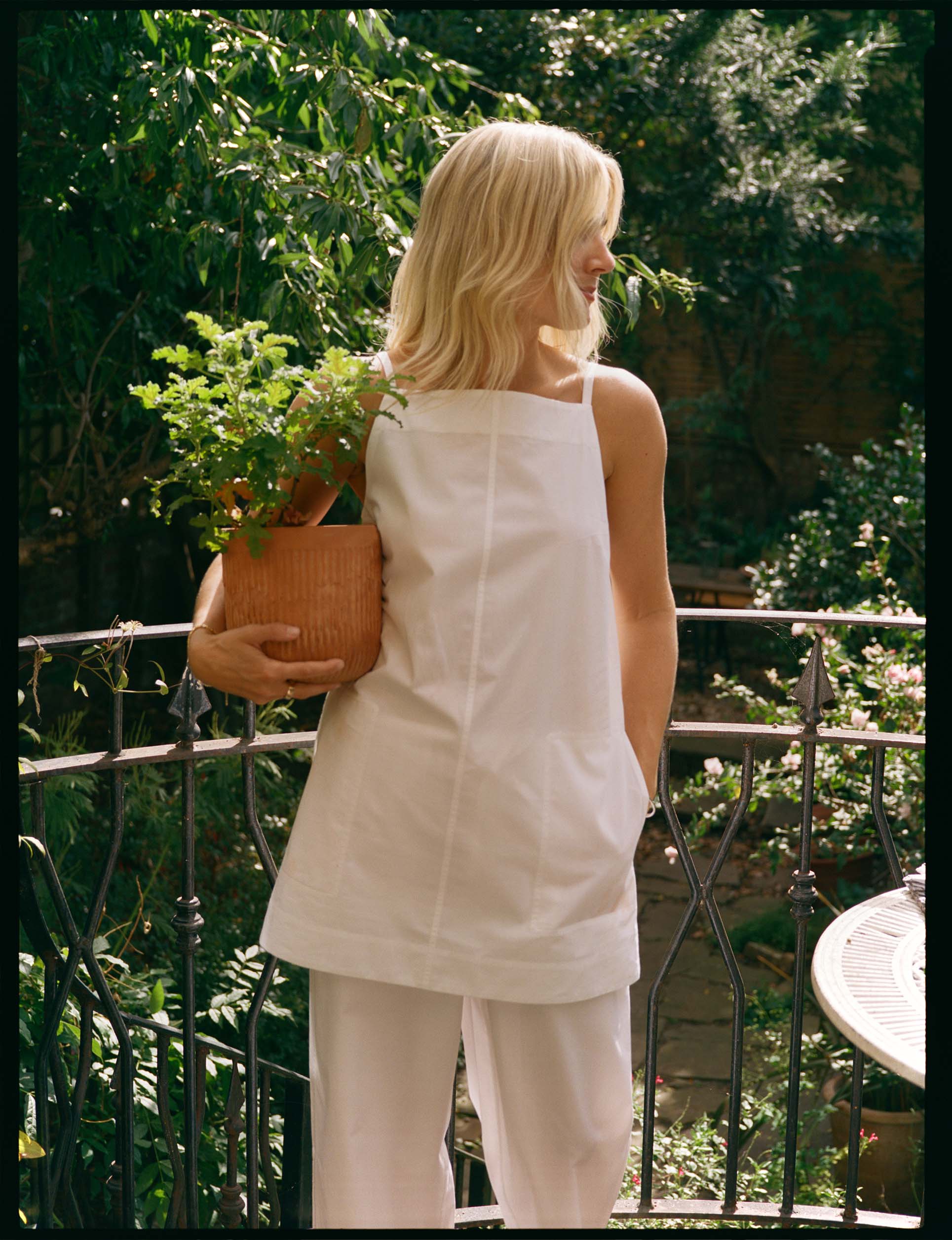 Andros Dress: Fine Poplin, White x Lucy Williams - With Nothing Underneath