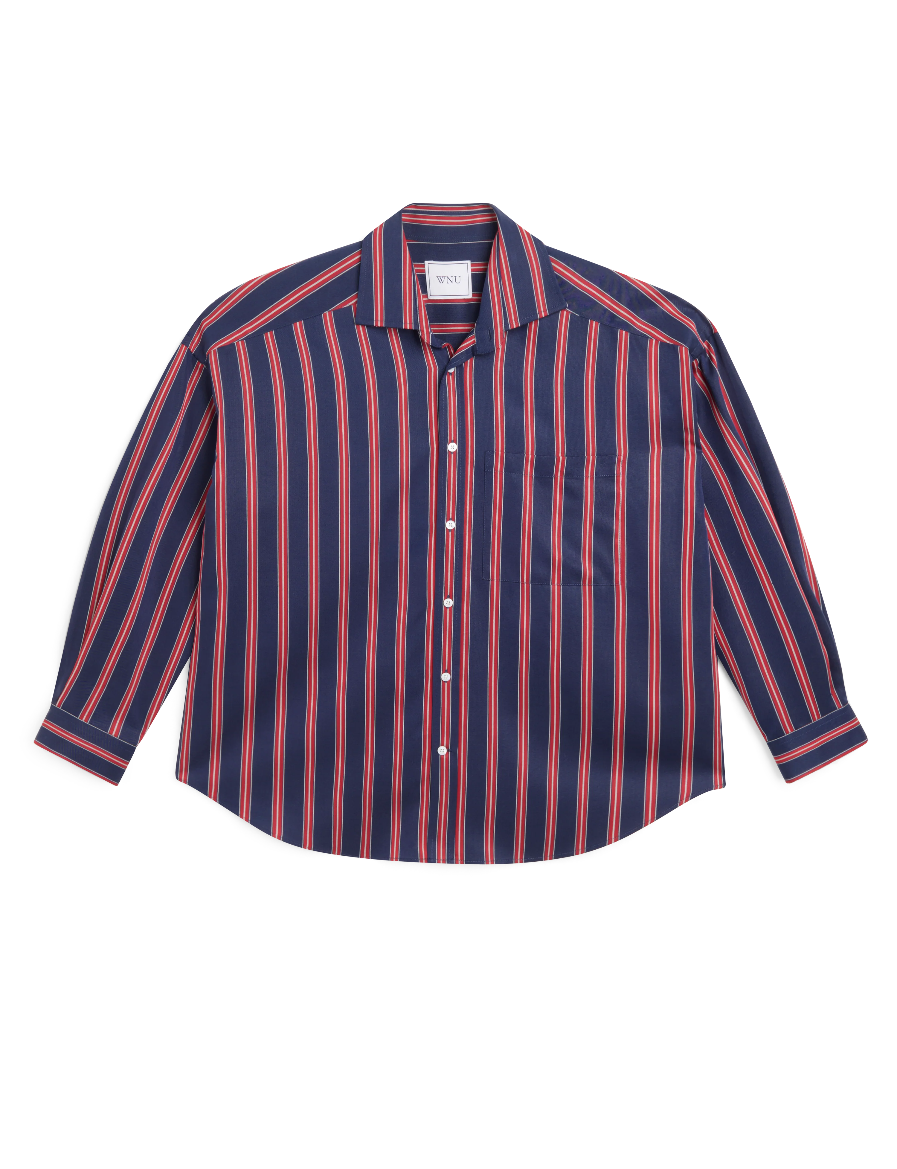 The Weekend: TENCEL™ Lyocell, Navy Blue and Red Stripe - With Nothing Underneath