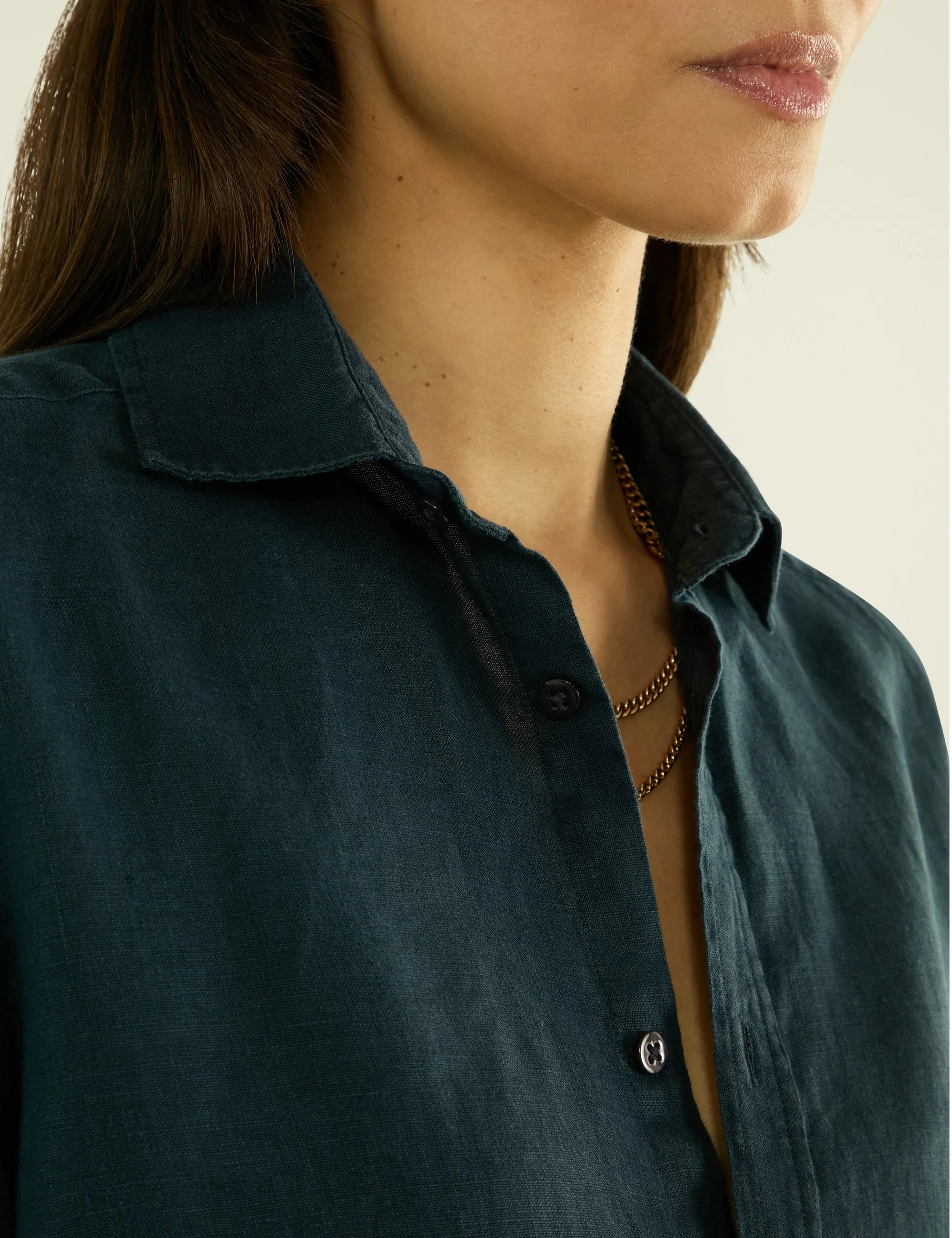 The Classic: Linen, Navy Blue - With Nothing Underneath