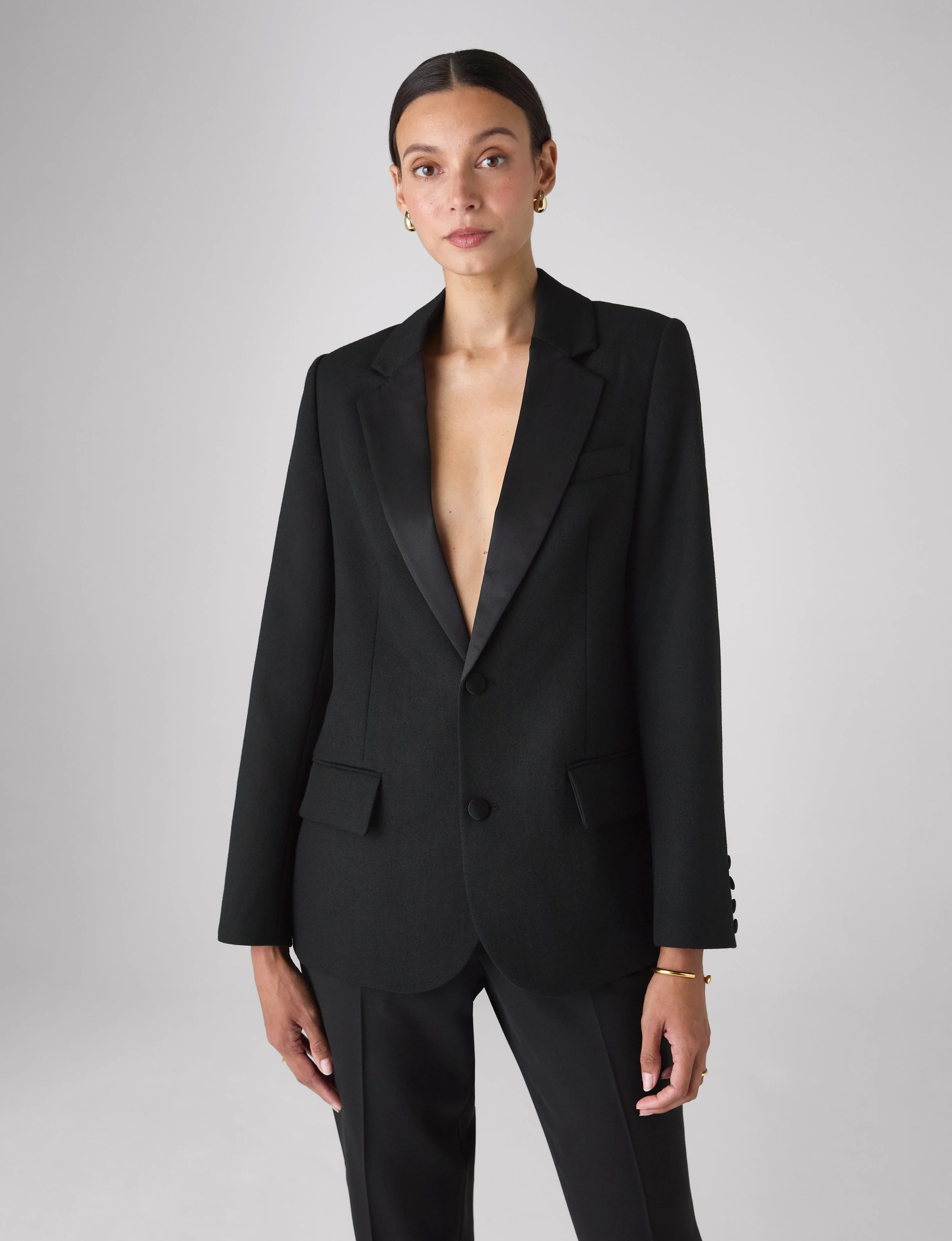 Hutton Tuxedo: Wool, Black - With Nothing Underneath