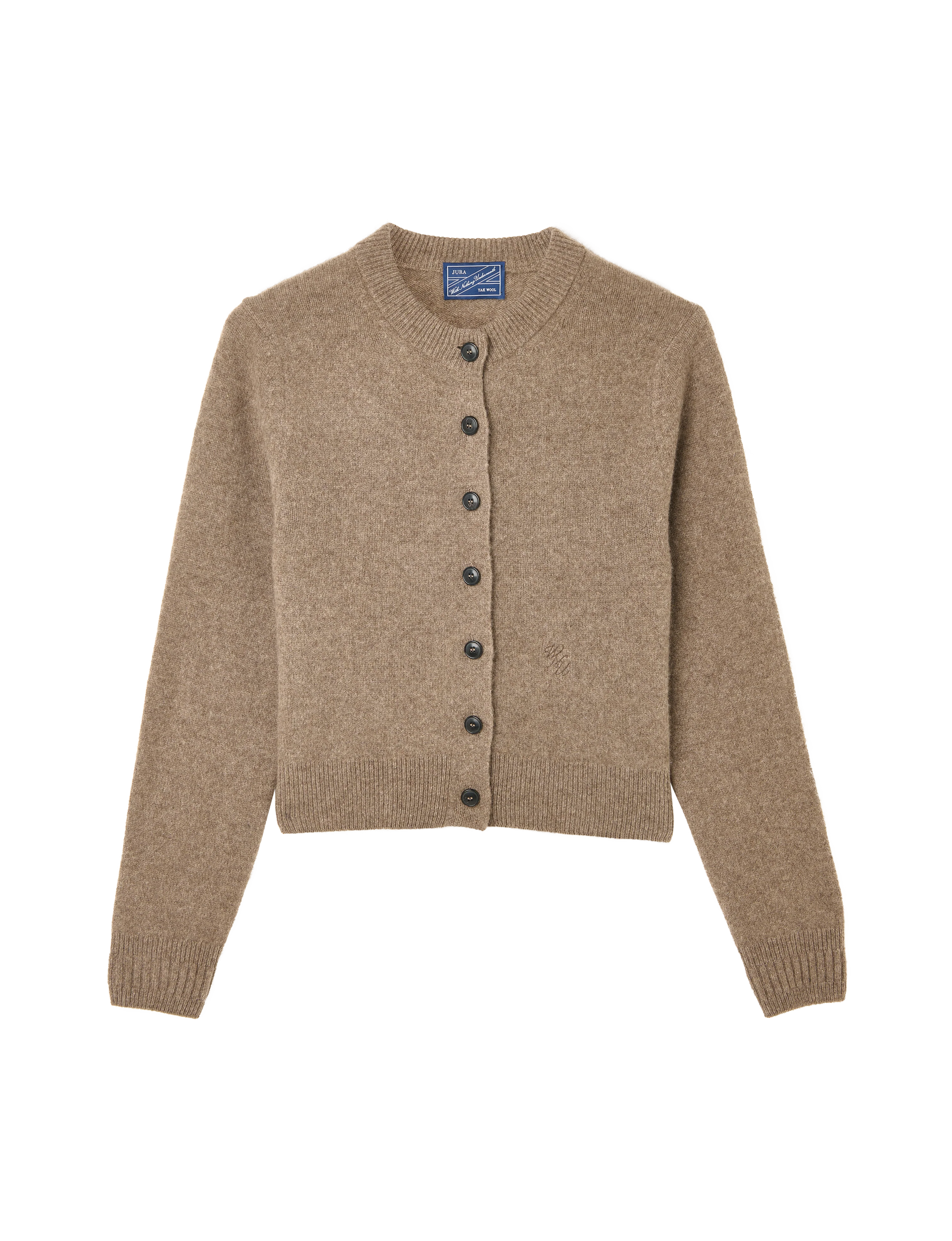 Jura Cardigan: Yak Wool, Coffee - With Nothing Underneath