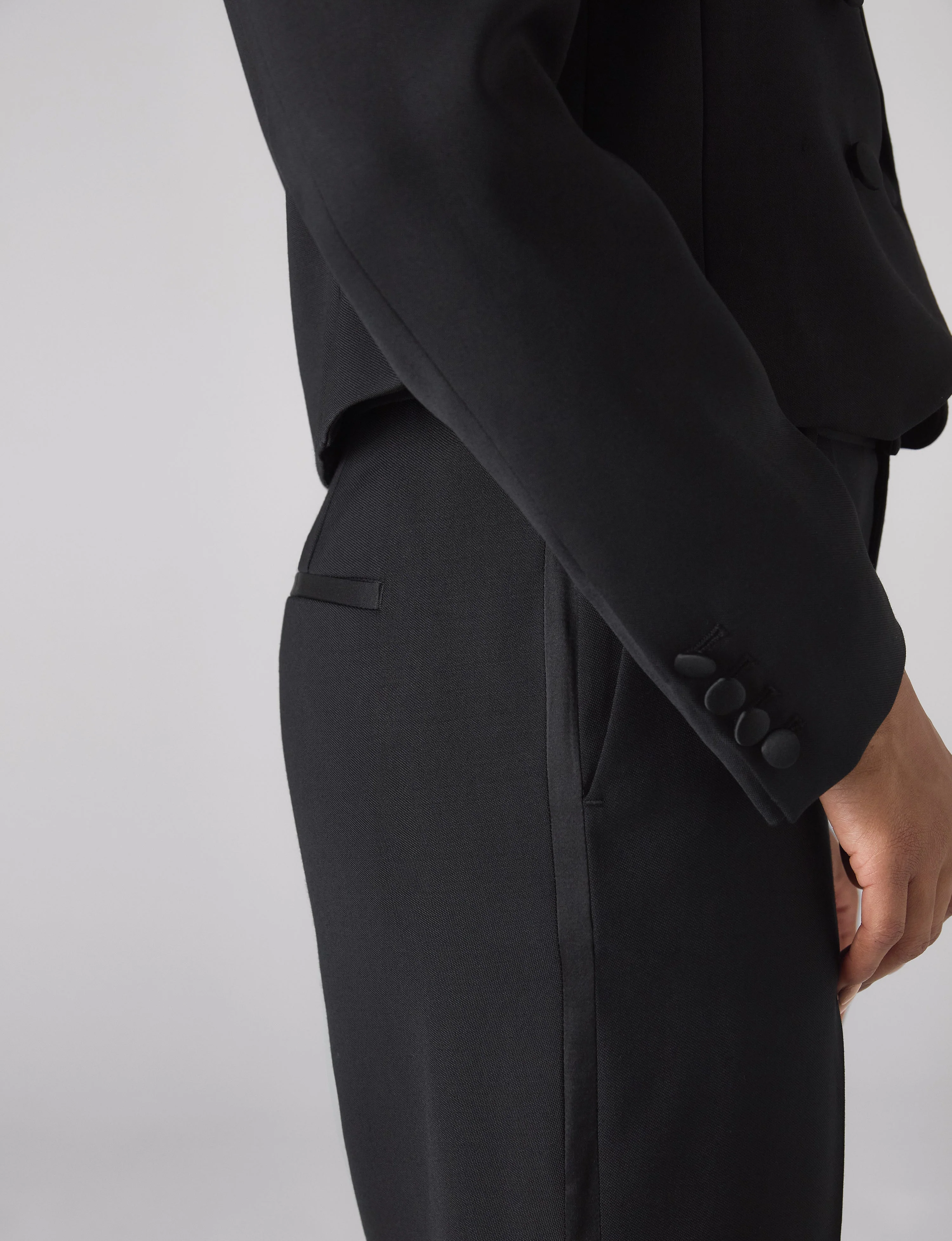 Regent Cigarette Trouser: Suiting Wool, Black - With Nothing Underneath