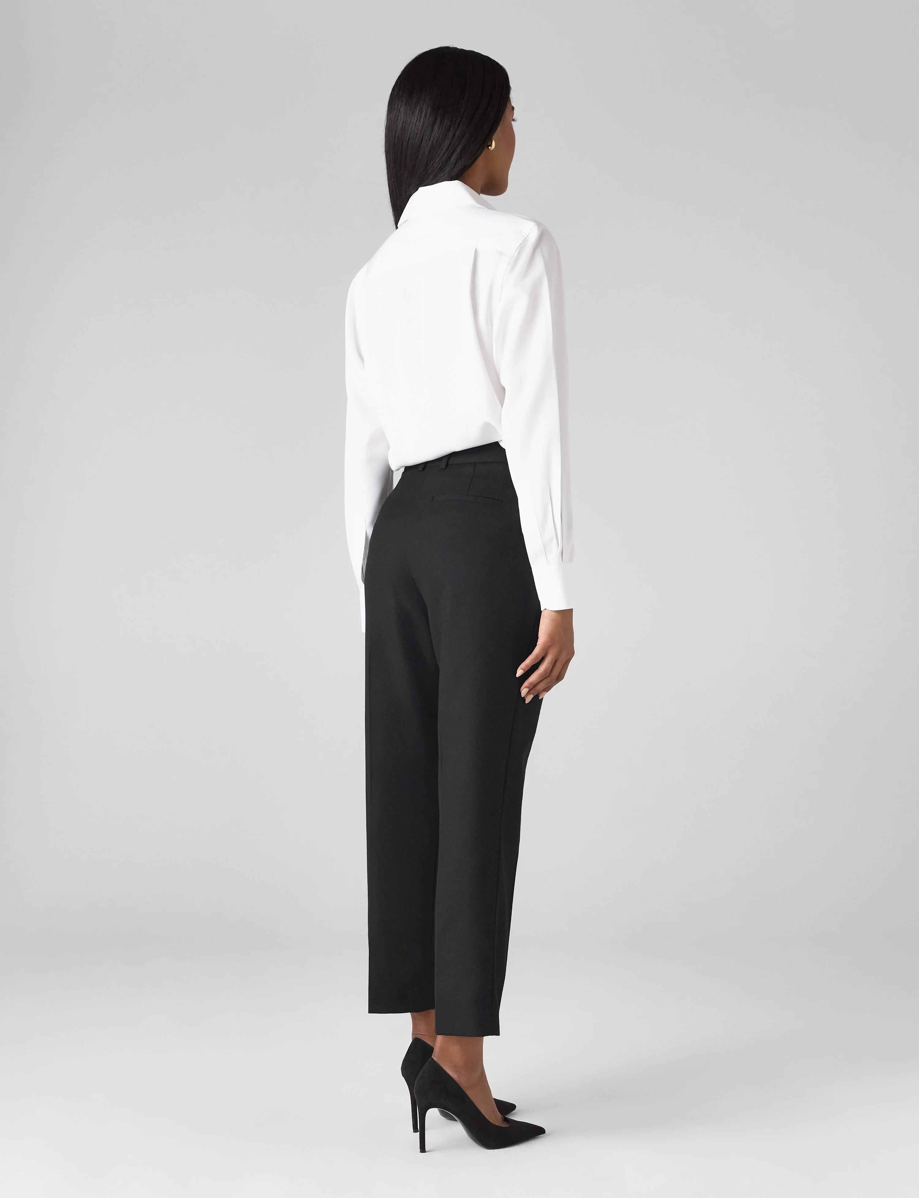 Regent Cigarette Trouser: Wool, Black - With Nothing Underneath