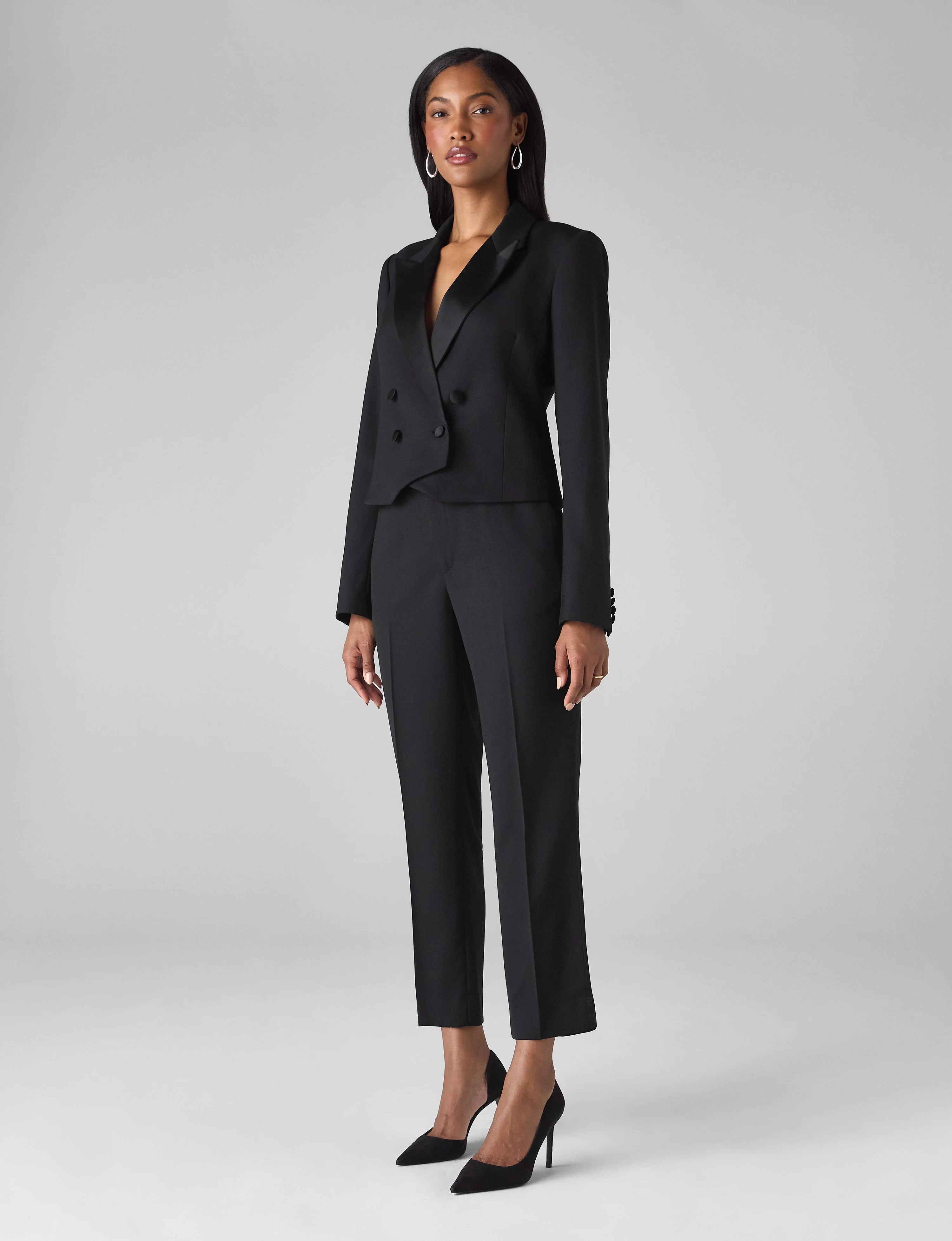 Regent Cigarette Trouser: Suiting Wool, Black - With Nothing Underneath