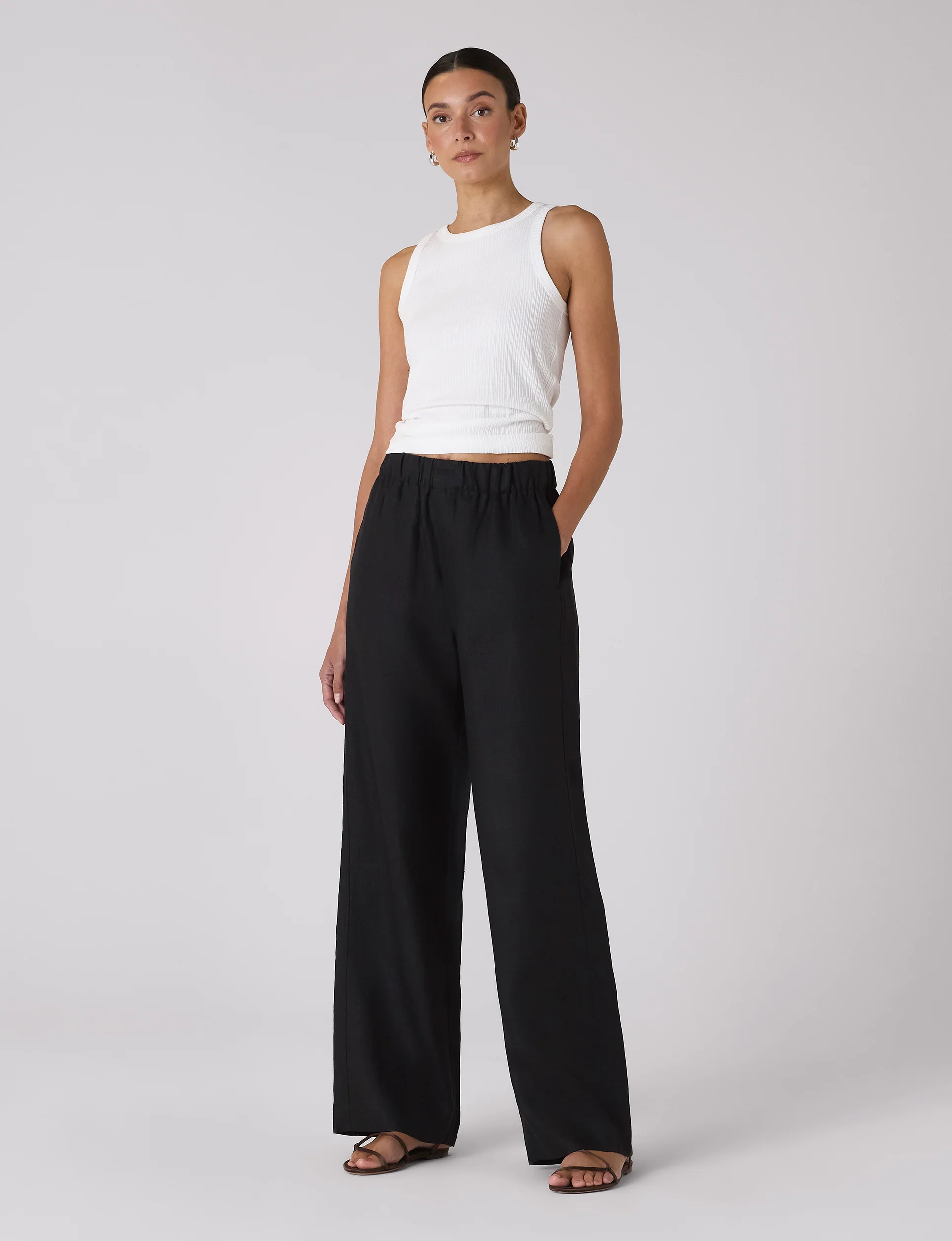 The Palazzo: Linen, Black - With Nothing Underneath