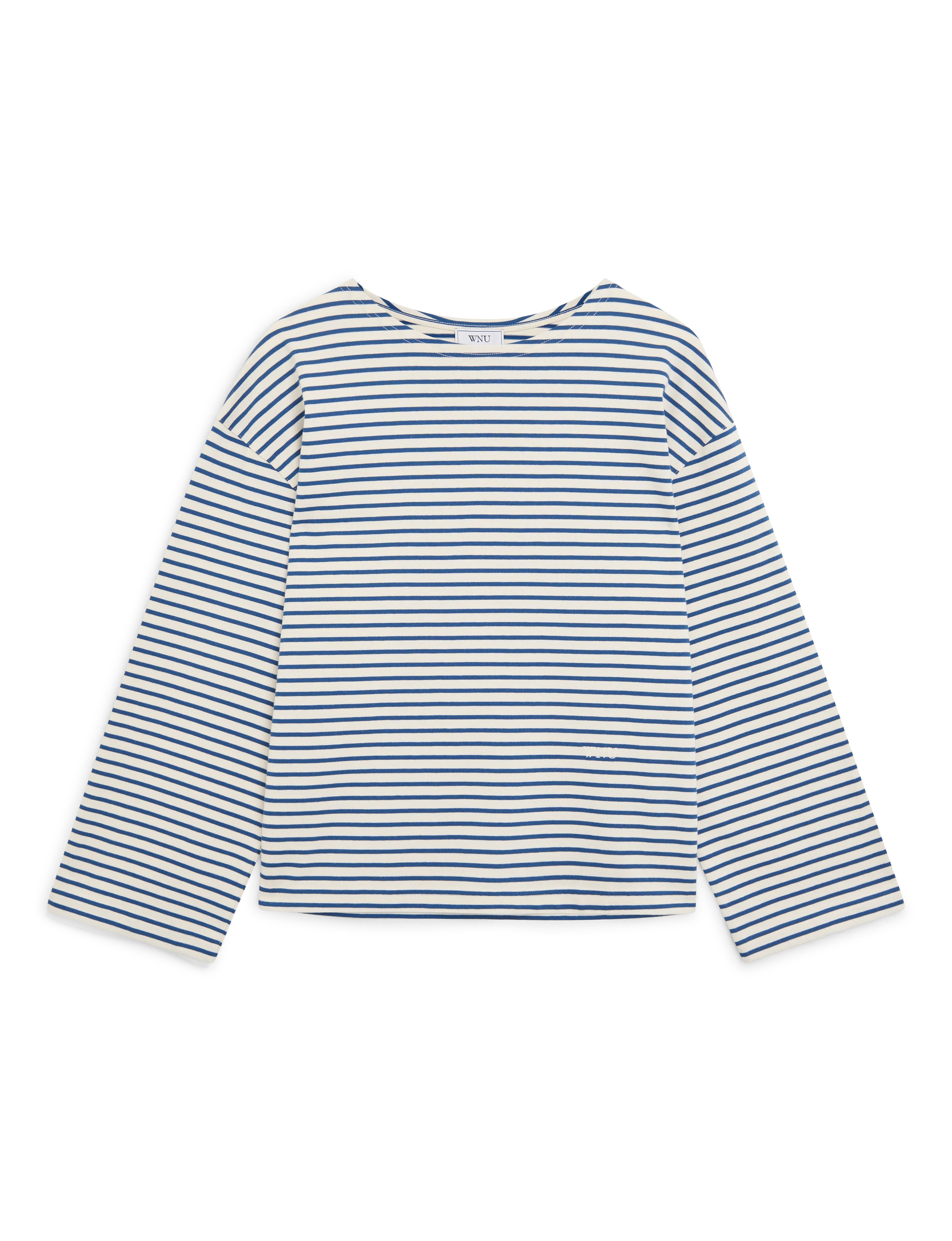 Harbour Breton: Cotton Jersey, Ecru and Blue Stripe - With Nothing Underneath