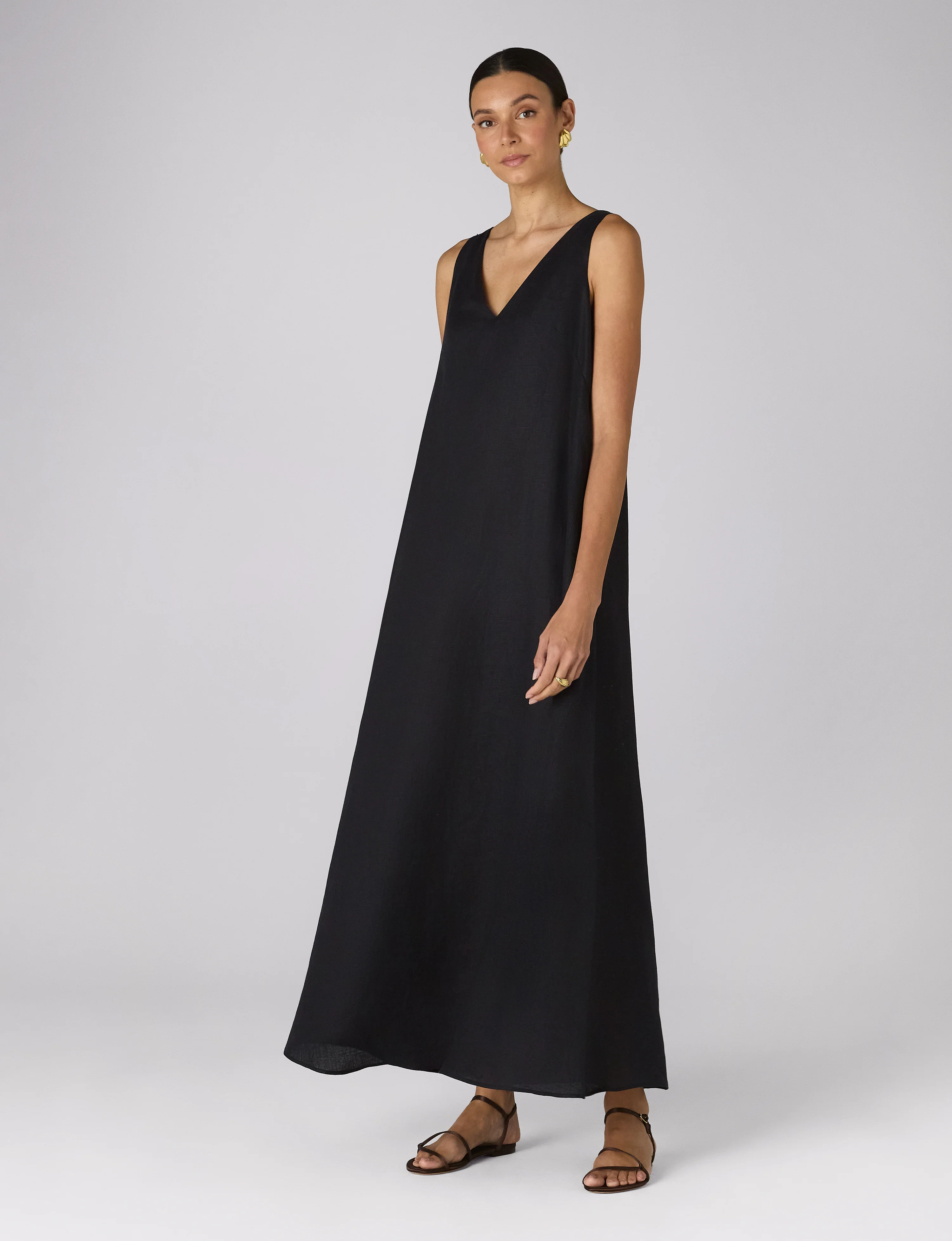 Blenheim Dress: Linen, Black - With Nothing Underneath