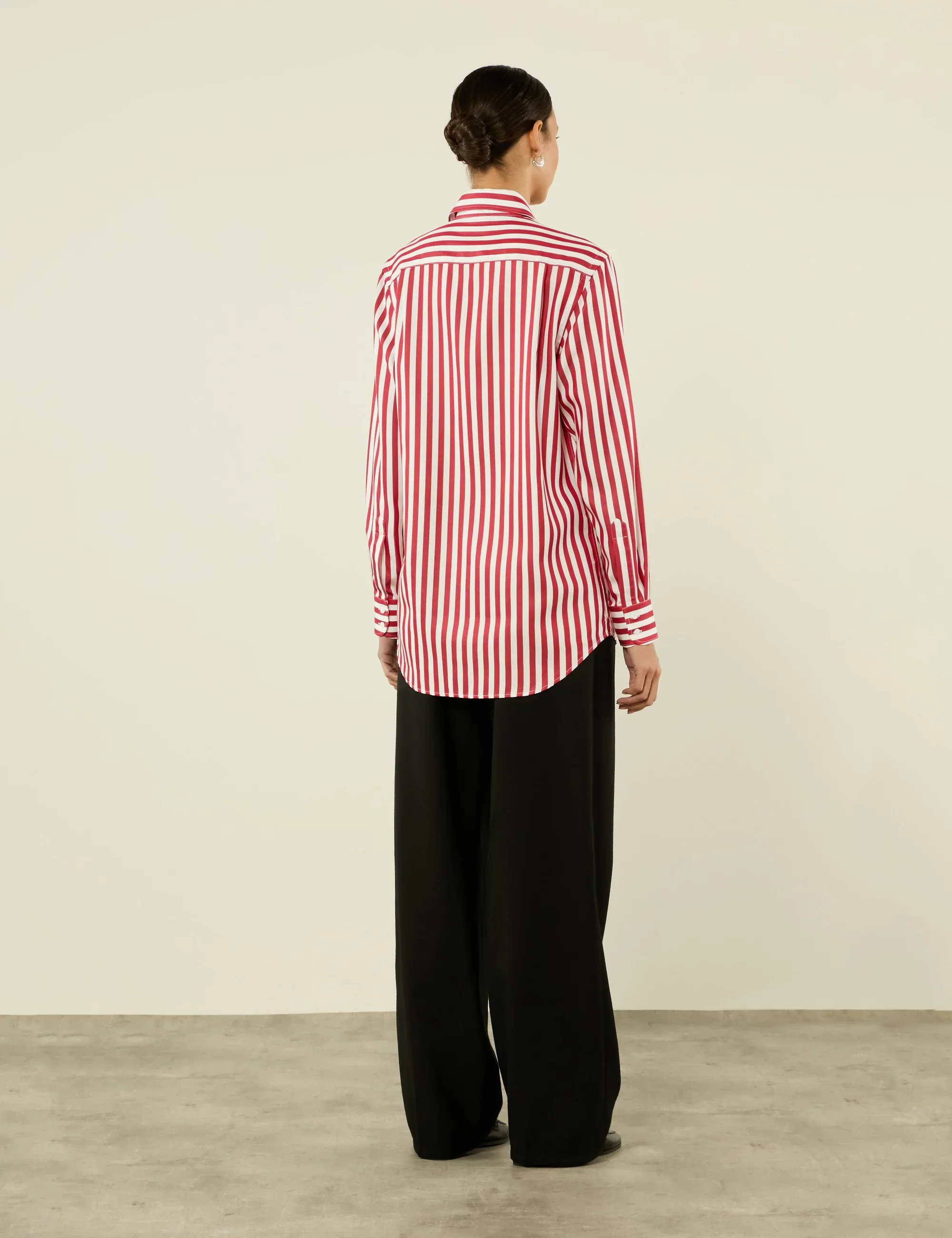 The Boyfriend: TENCEL™ Lyocell, Maple Red Stripe - With Nothing Underneath
