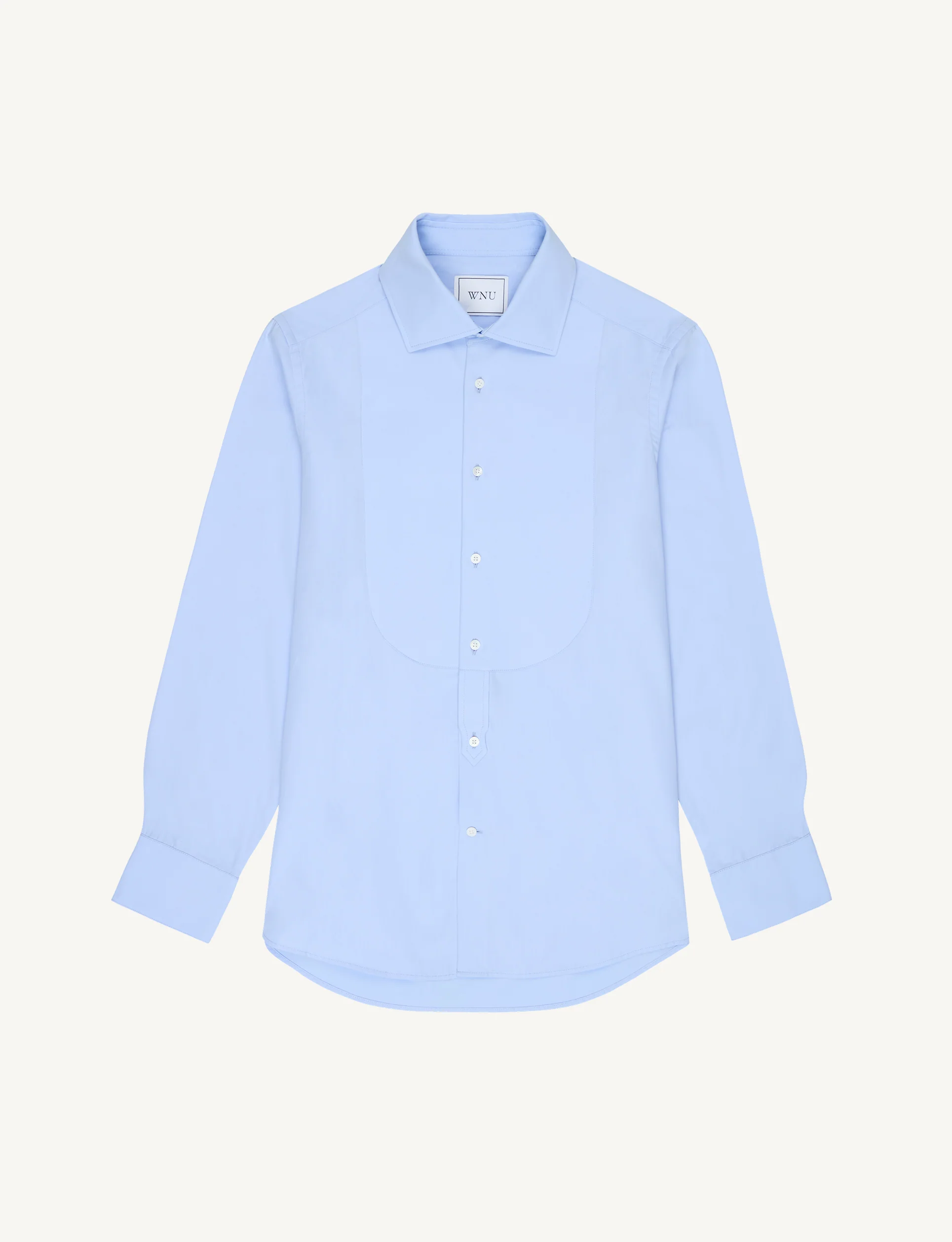 The Dress Shirt Curved Bib: Poplin, Sky Blue - With Nothing Underneath