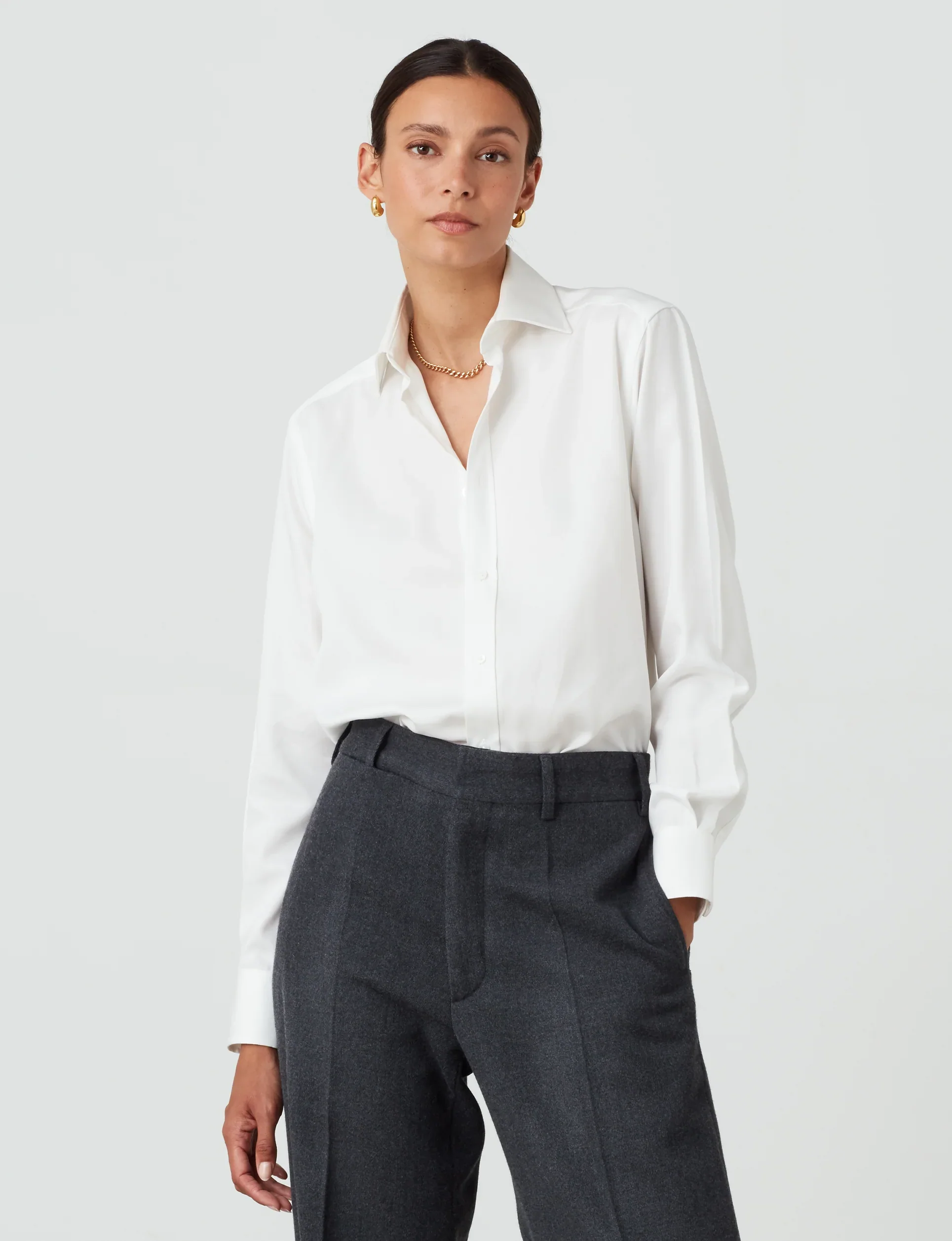 The Boyfriend: TENCEL™ Lyocell, Off-White - With Nothing Underneath
