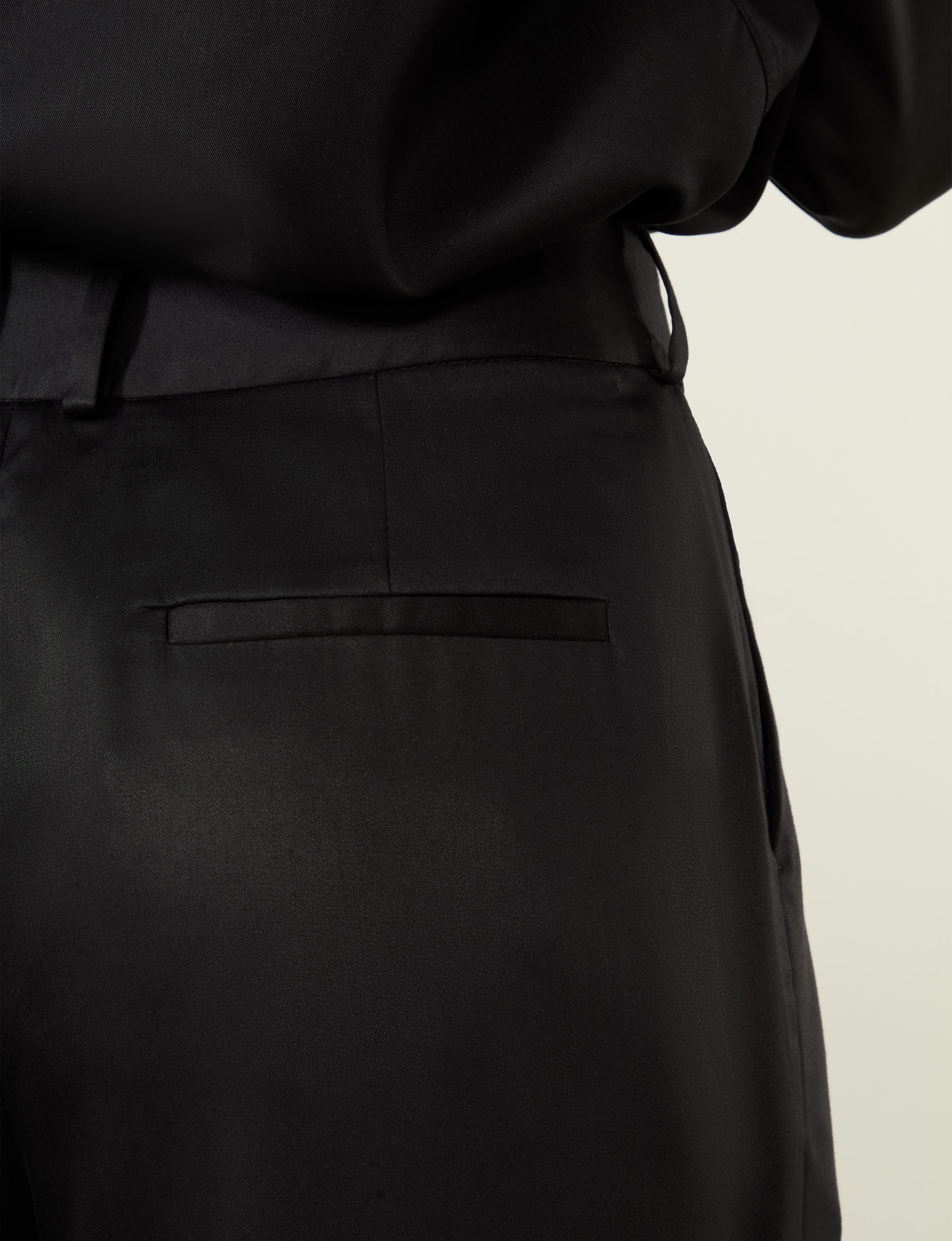 Rampling Trouser: TENCEL™ Lyocell Satin, Black - With Nothing Underneath