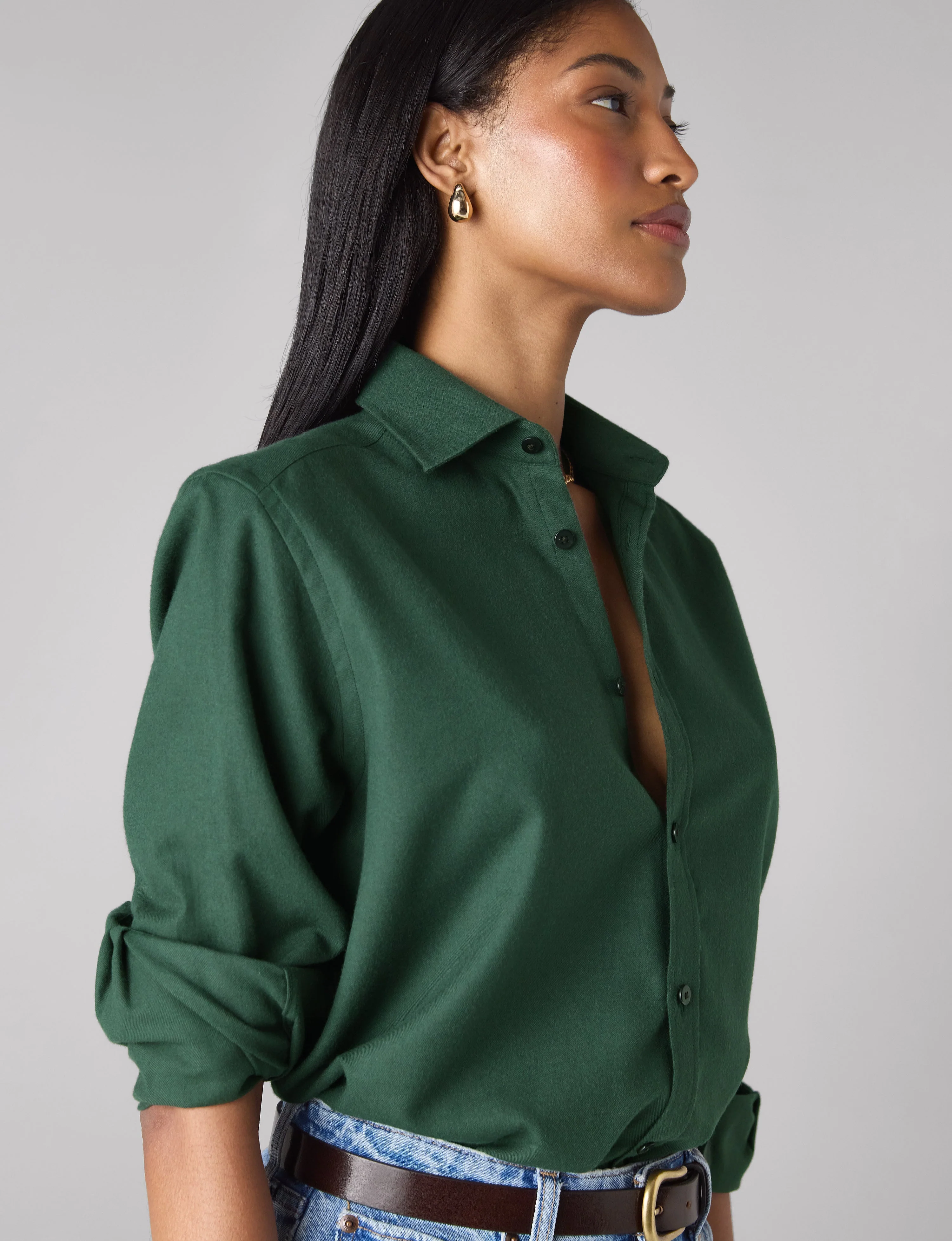 The Classic: Fine Brushed, Dark Khaki - With Nothing Underneath
