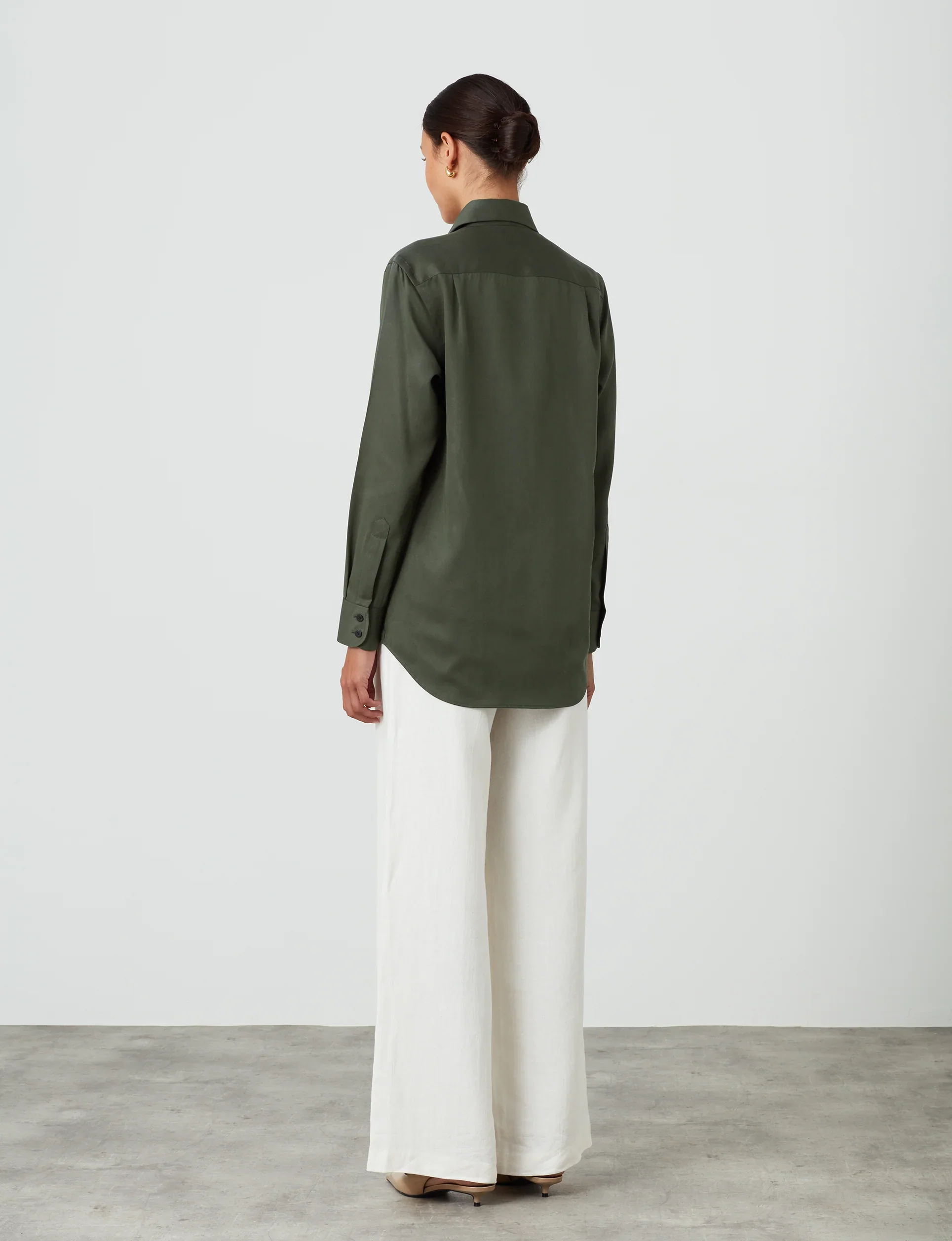 The Boyfriend: TENCEL™ Lyocell, Khaki - With Nothing Underneath
