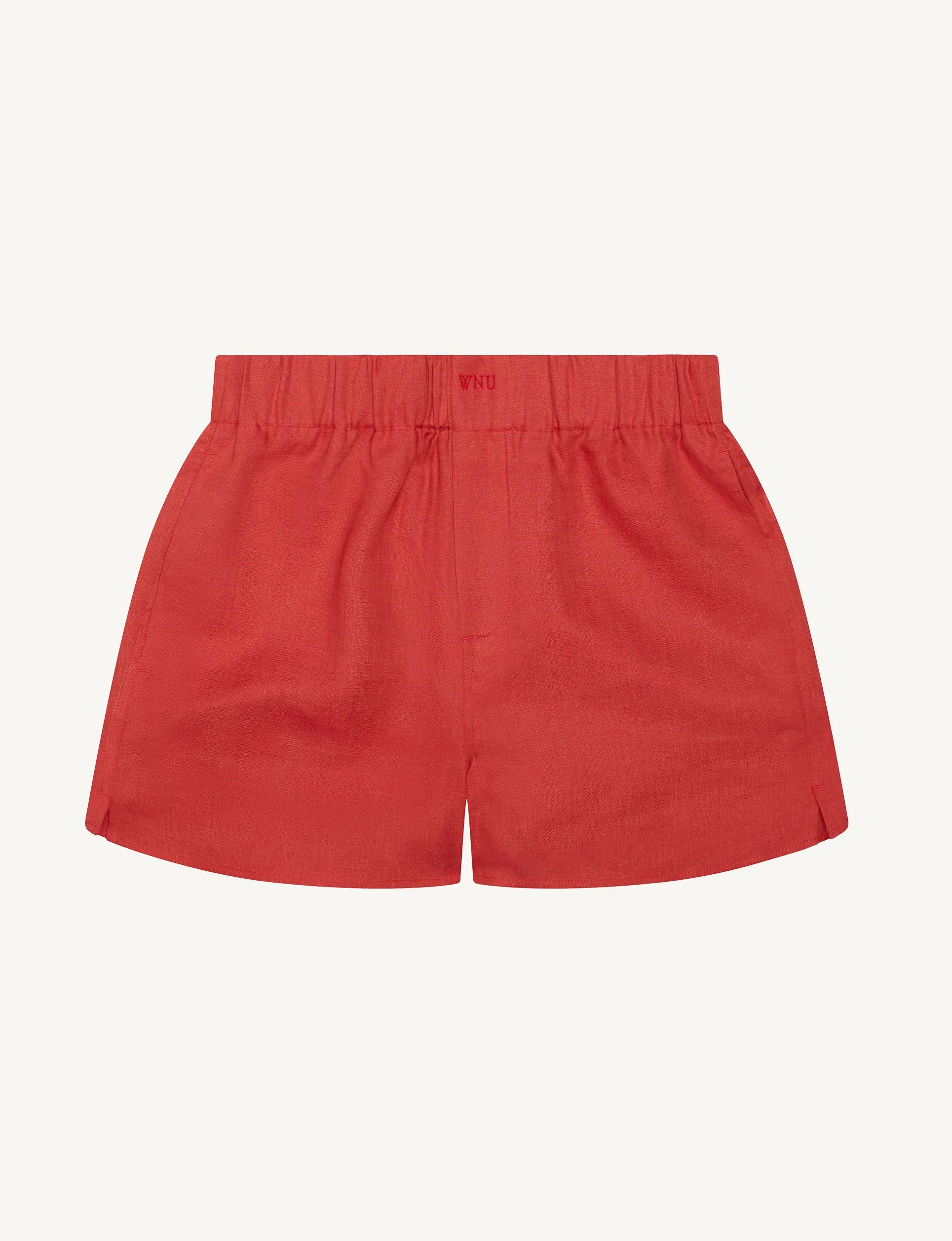 The Boxer: Linen, Cardinal Red - With Nothing Underneath