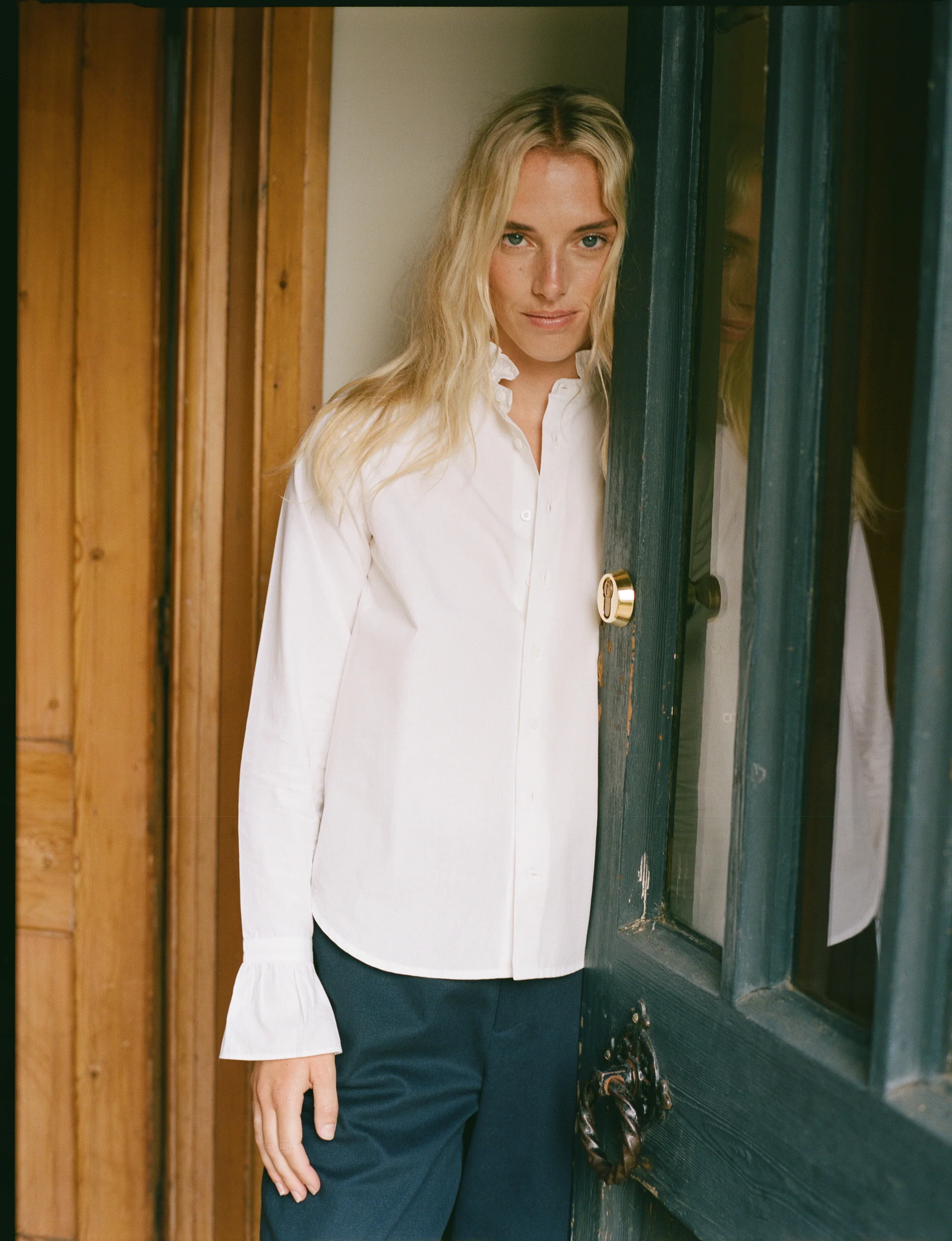 Kew Blouse: Fine Poplin, White - With Nothing Underneath