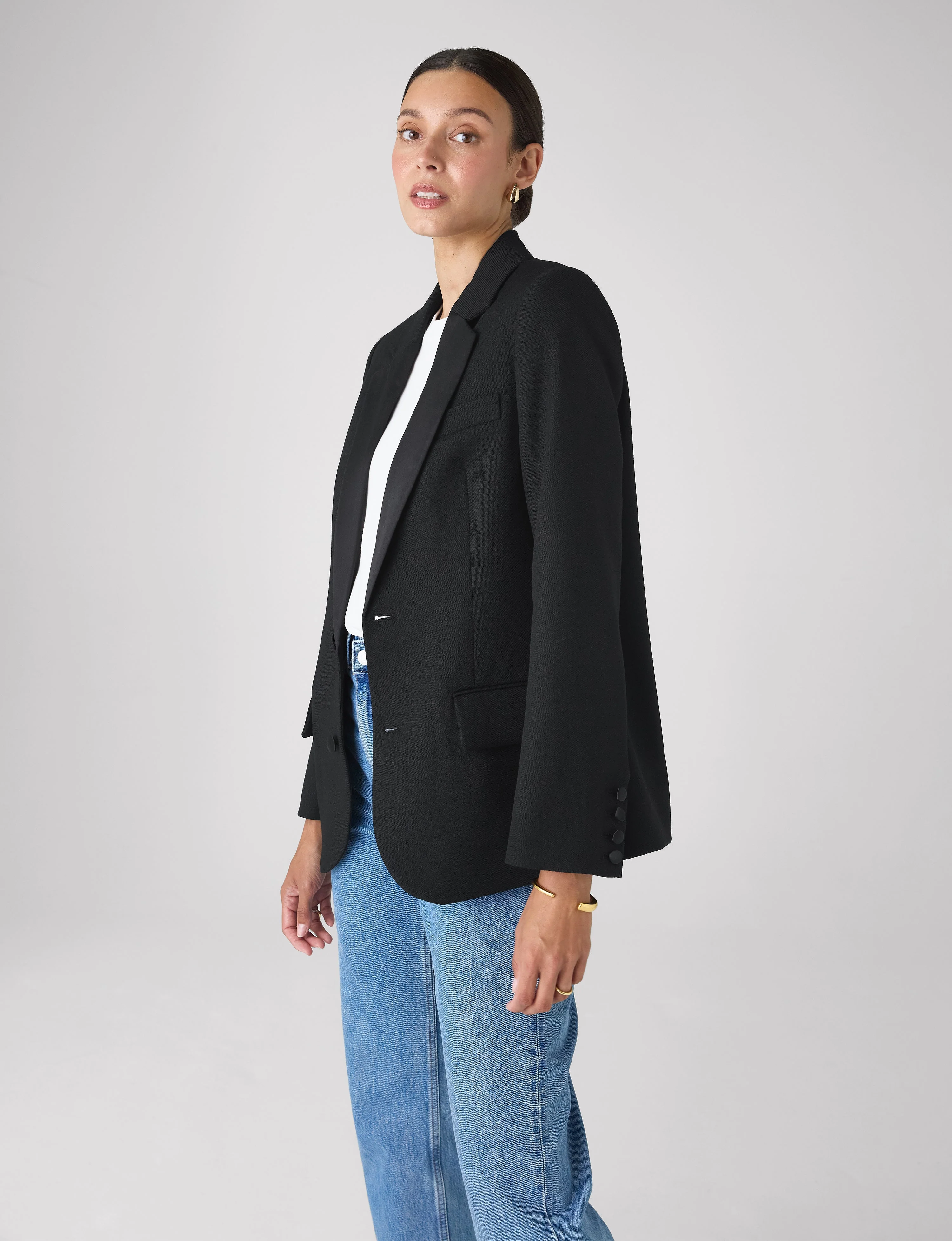Hutton Tuxedo: Wool, Black - With Nothing Underneath