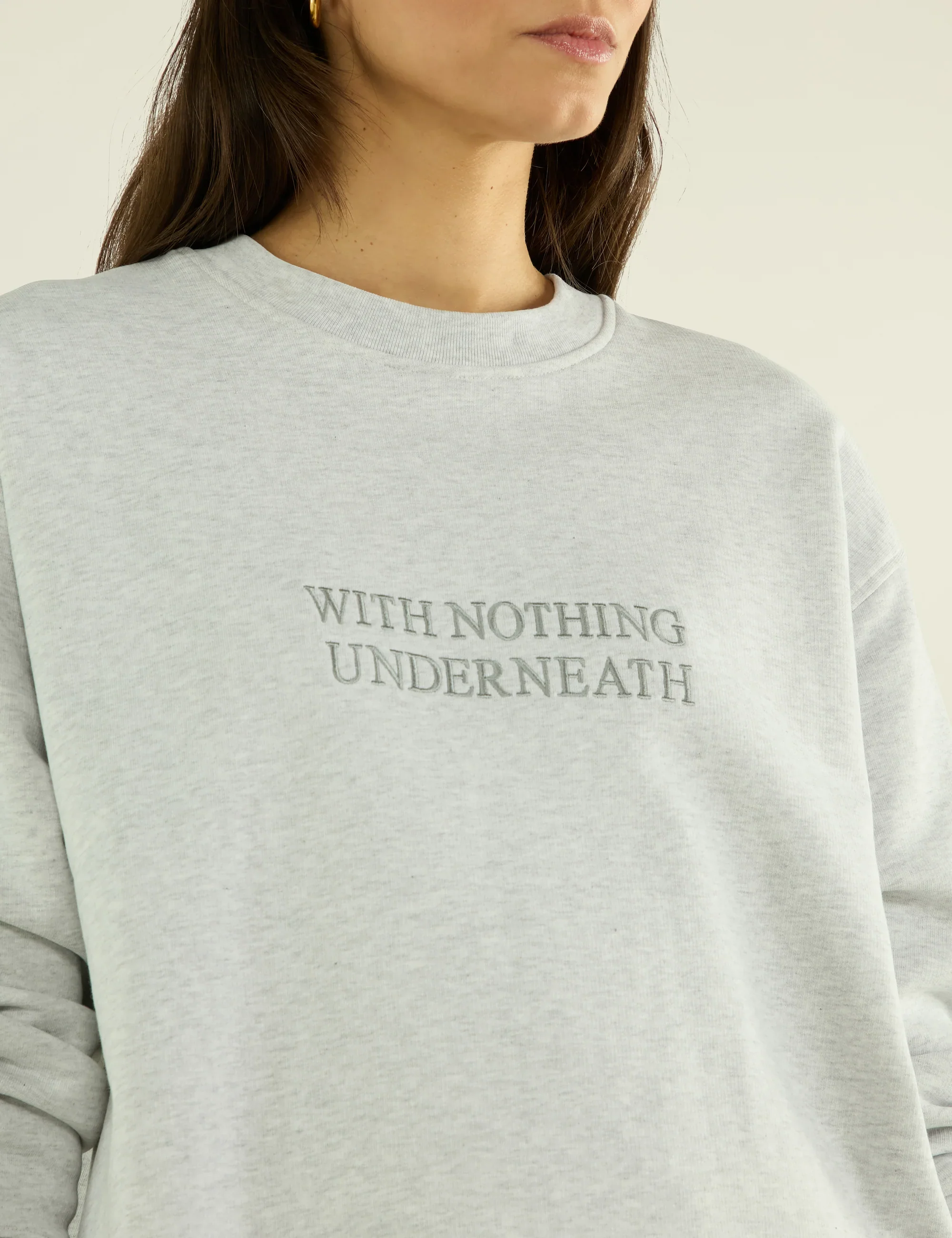Spencer Sweatshirt: Cotton Jersey, Grey - With Nothing Underneath
