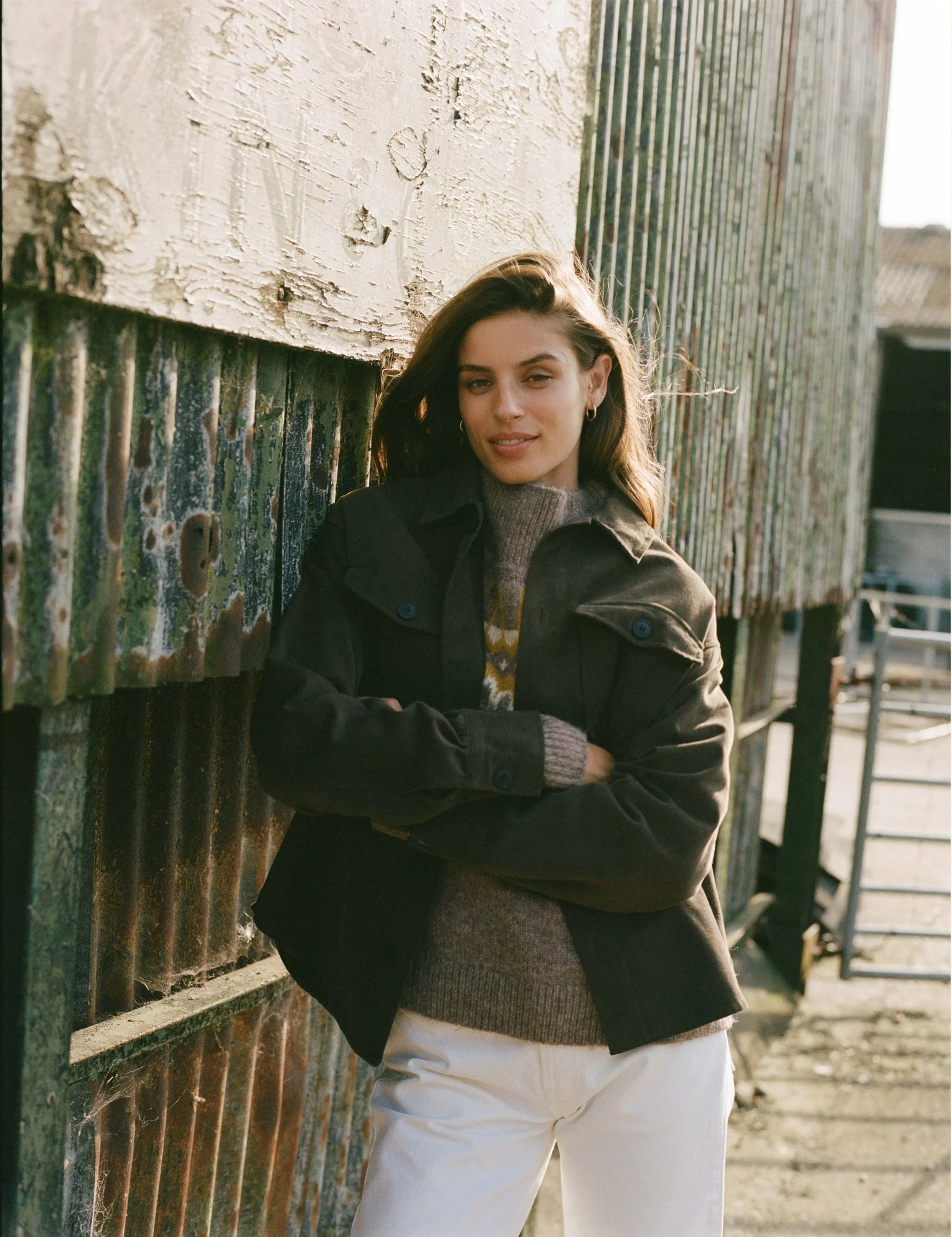 Stow Overshirt: Brushed Twill, Mocha - With Nothing Underneath