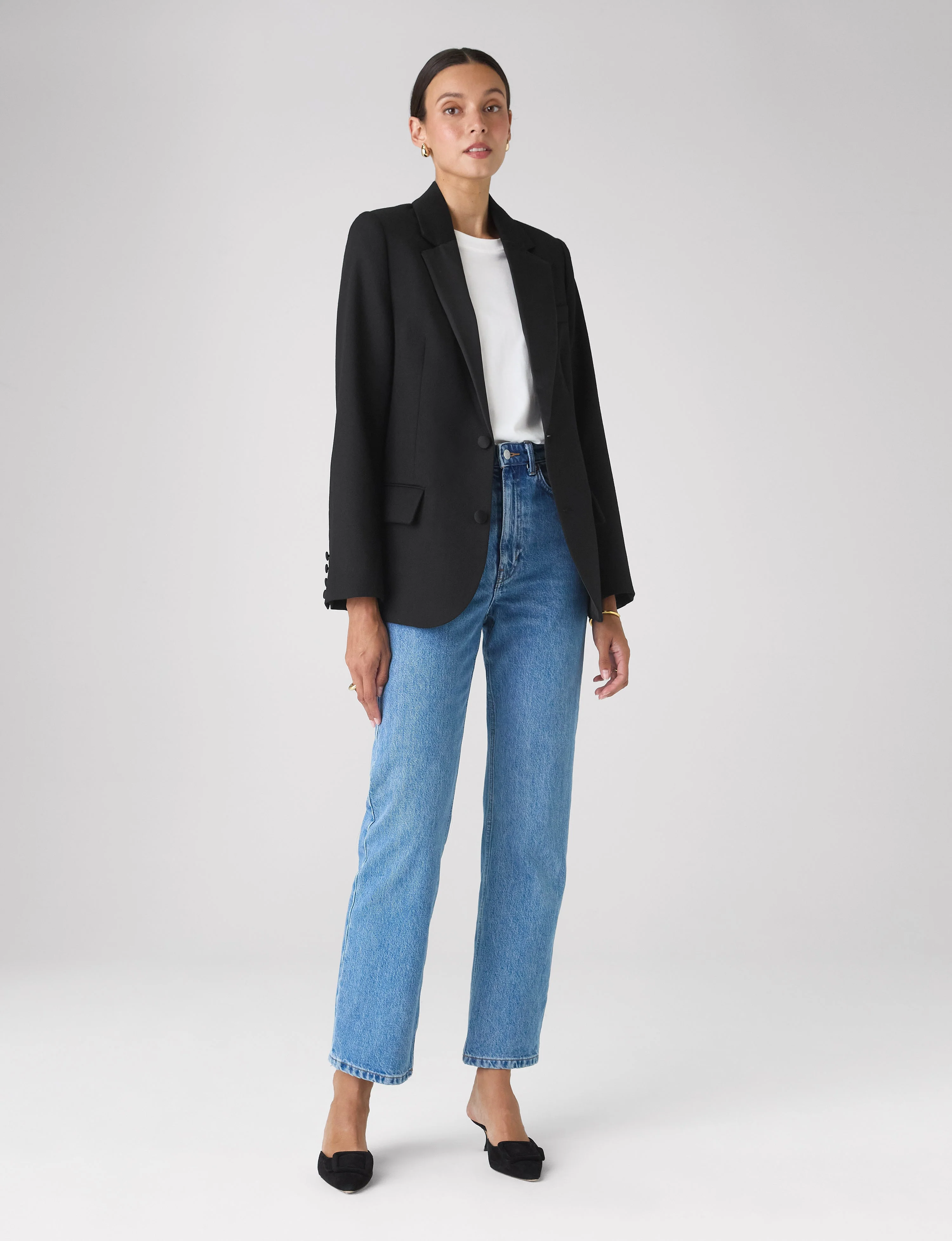 Hutton Tuxedo: Wool, Black - With Nothing Underneath
