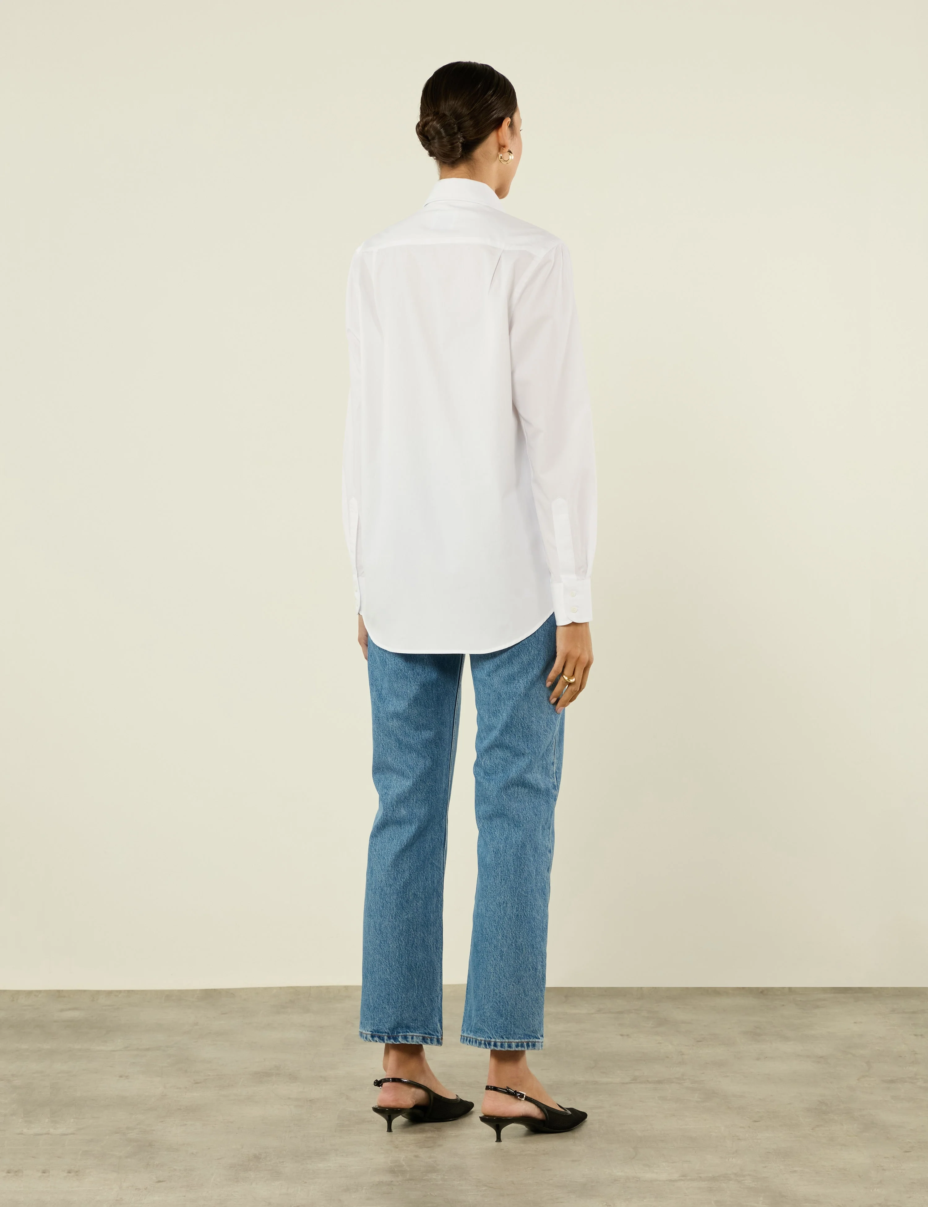 The Boyfriend: Fine Poplin, White - With Nothing Underneath