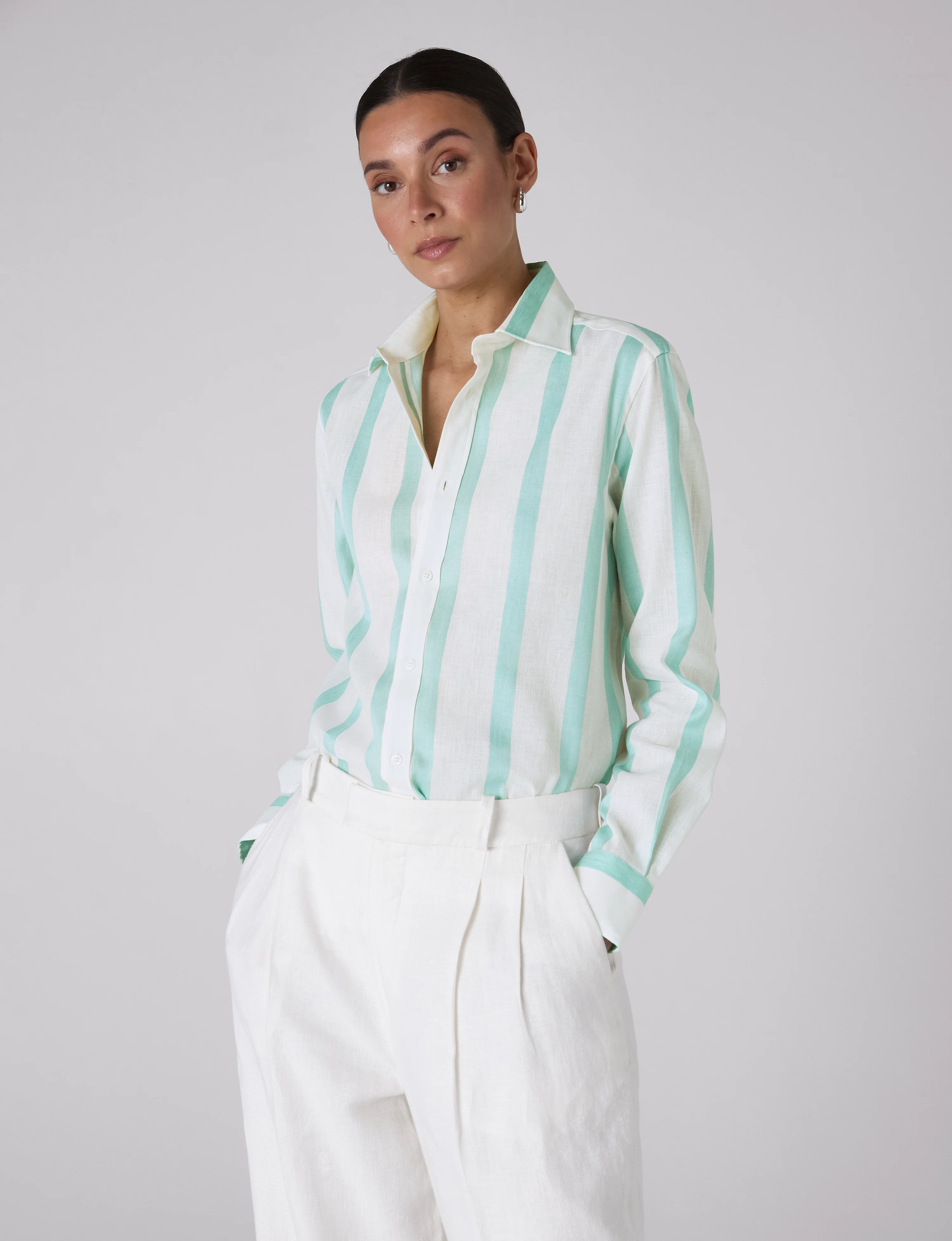 The Boyfriend: Weave, Mint Stripe - With Nothing Underneath