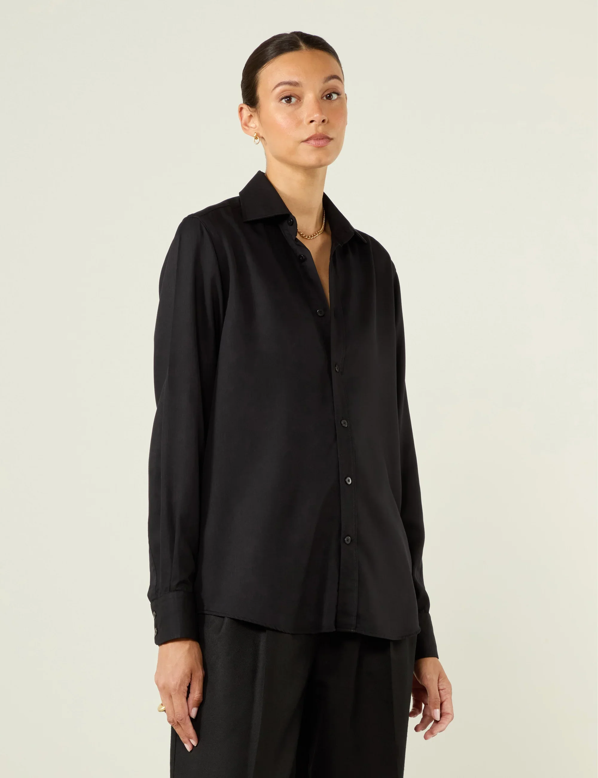 The Boyfriend: TENCEL™ Lyocell, Black - With Nothing Underneath