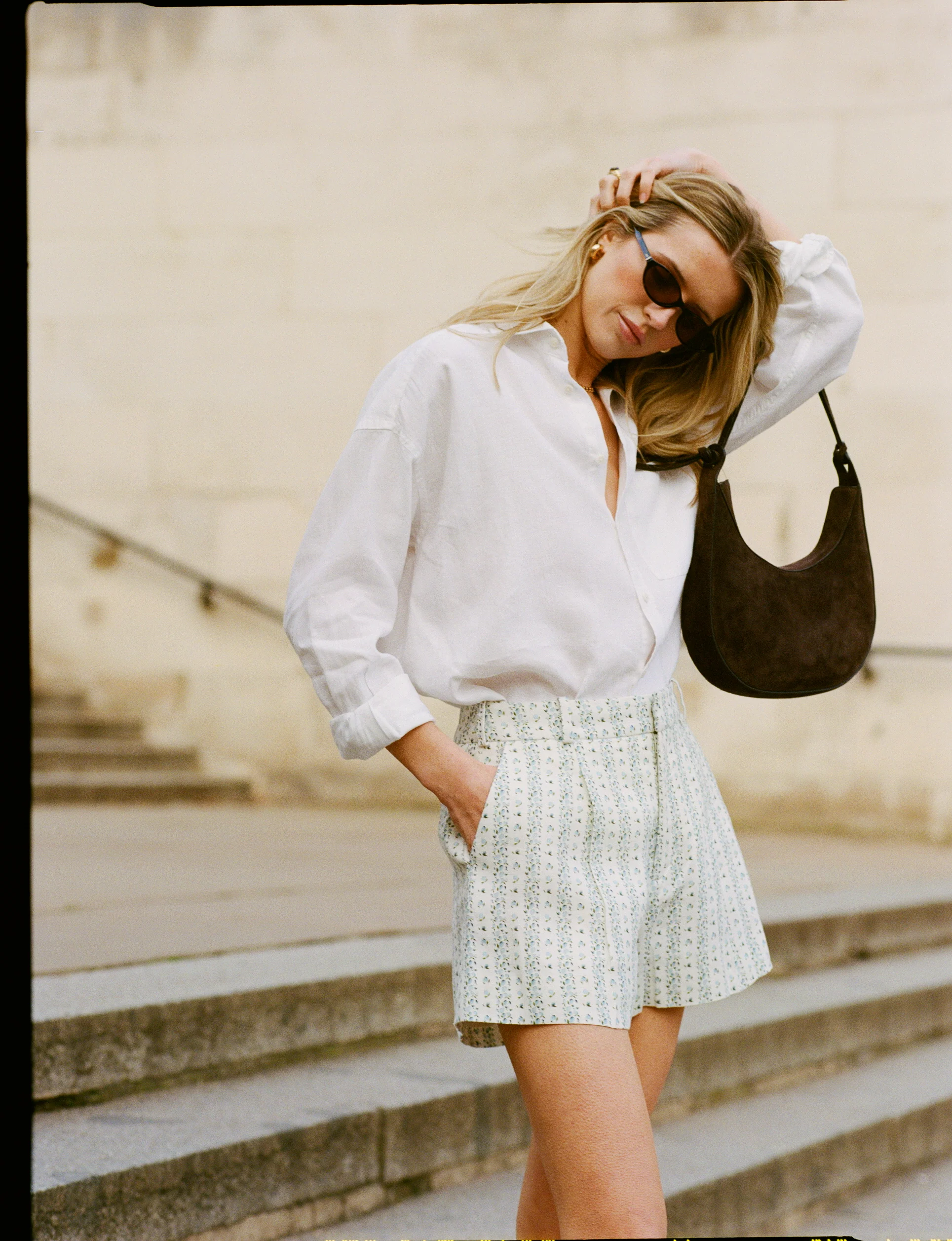 Penn Tailored Short: Linen, Plum Print - With Nothing Underneath