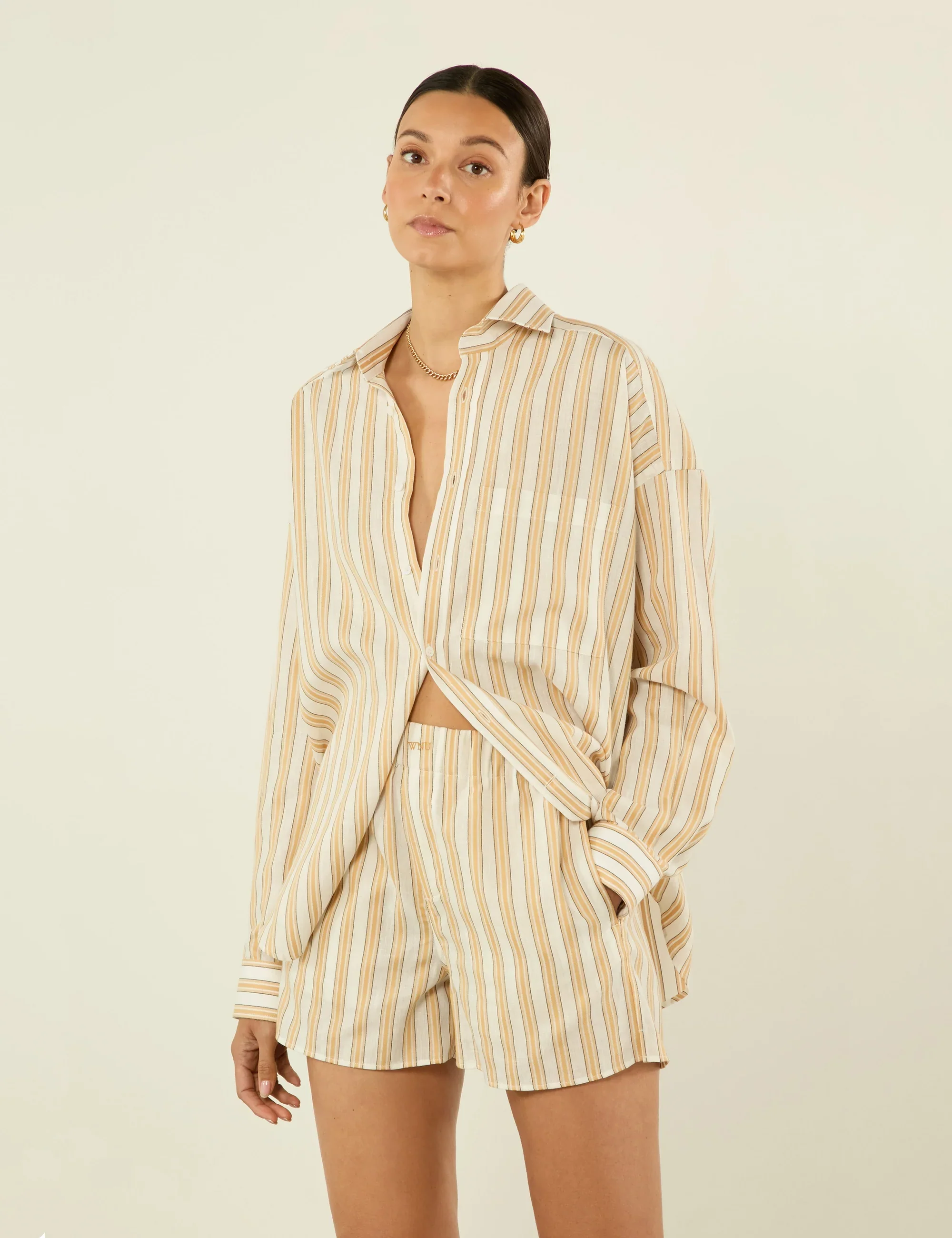 The Boxer: Weave, Mustard Multi Stripe - With Nothing Underneath