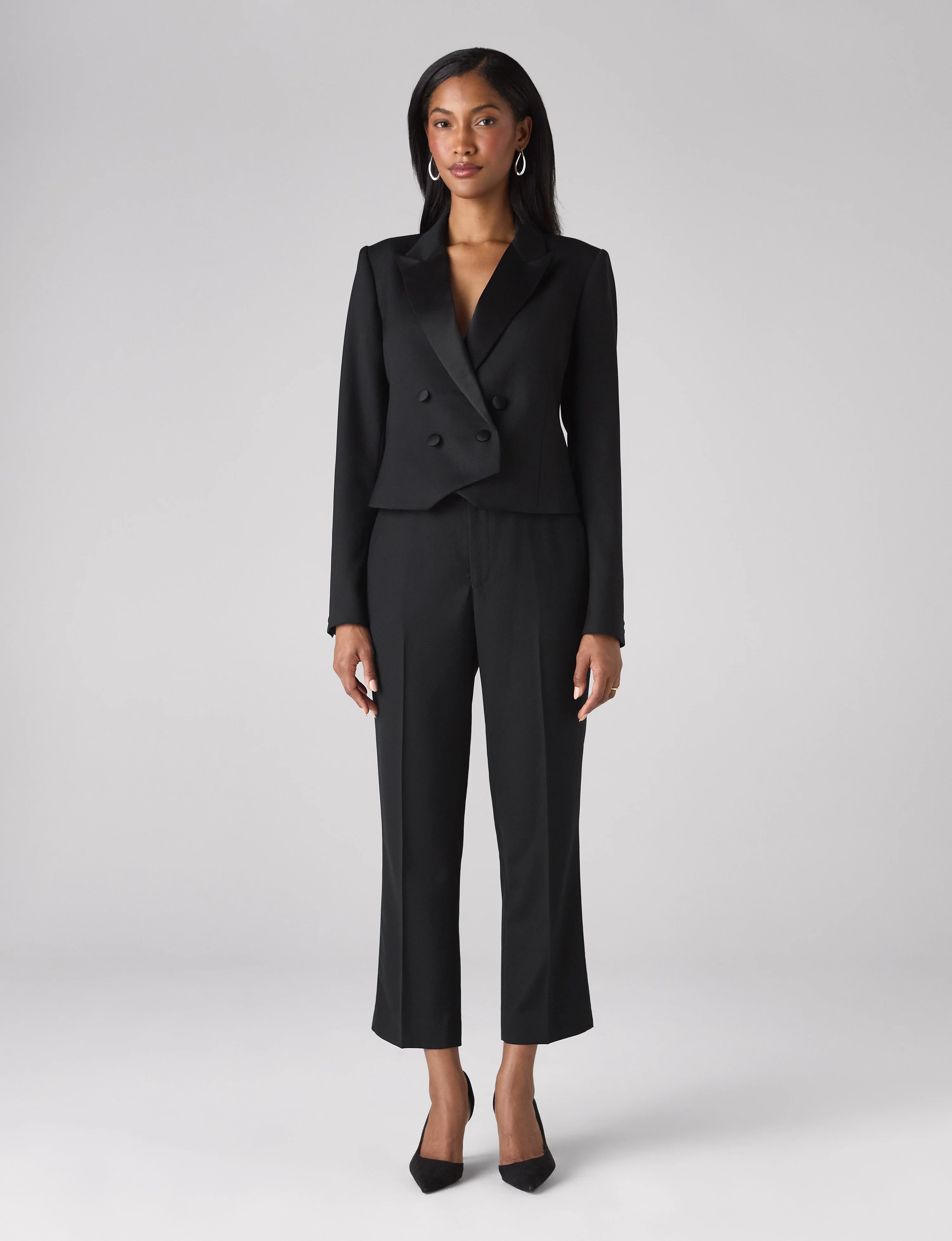 Regent Cigarette Trouser: Suiting Wool, Black - With Nothing Underneath