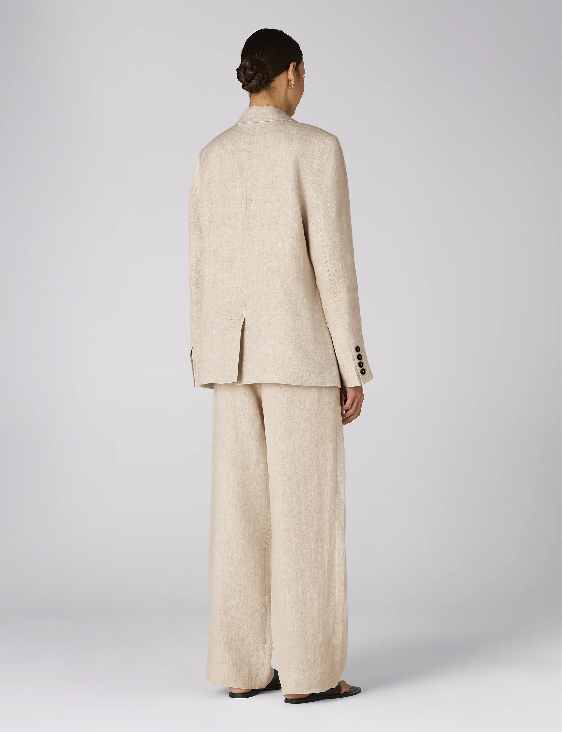 Hutton Blazer: Linen, Oatmeal - With Nothing Underneath
