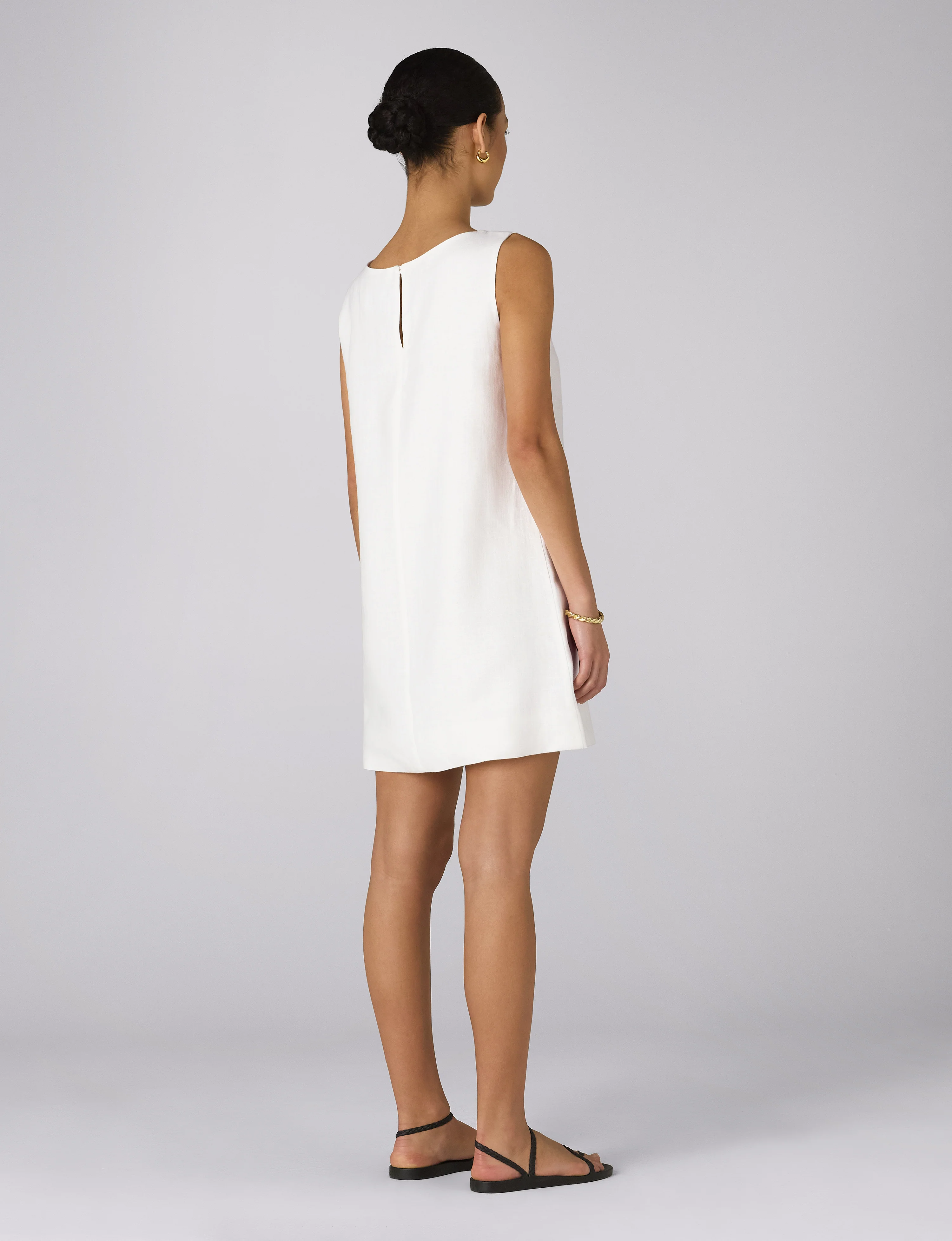 Jackie Dress: Linen, White - With Nothing Underneath