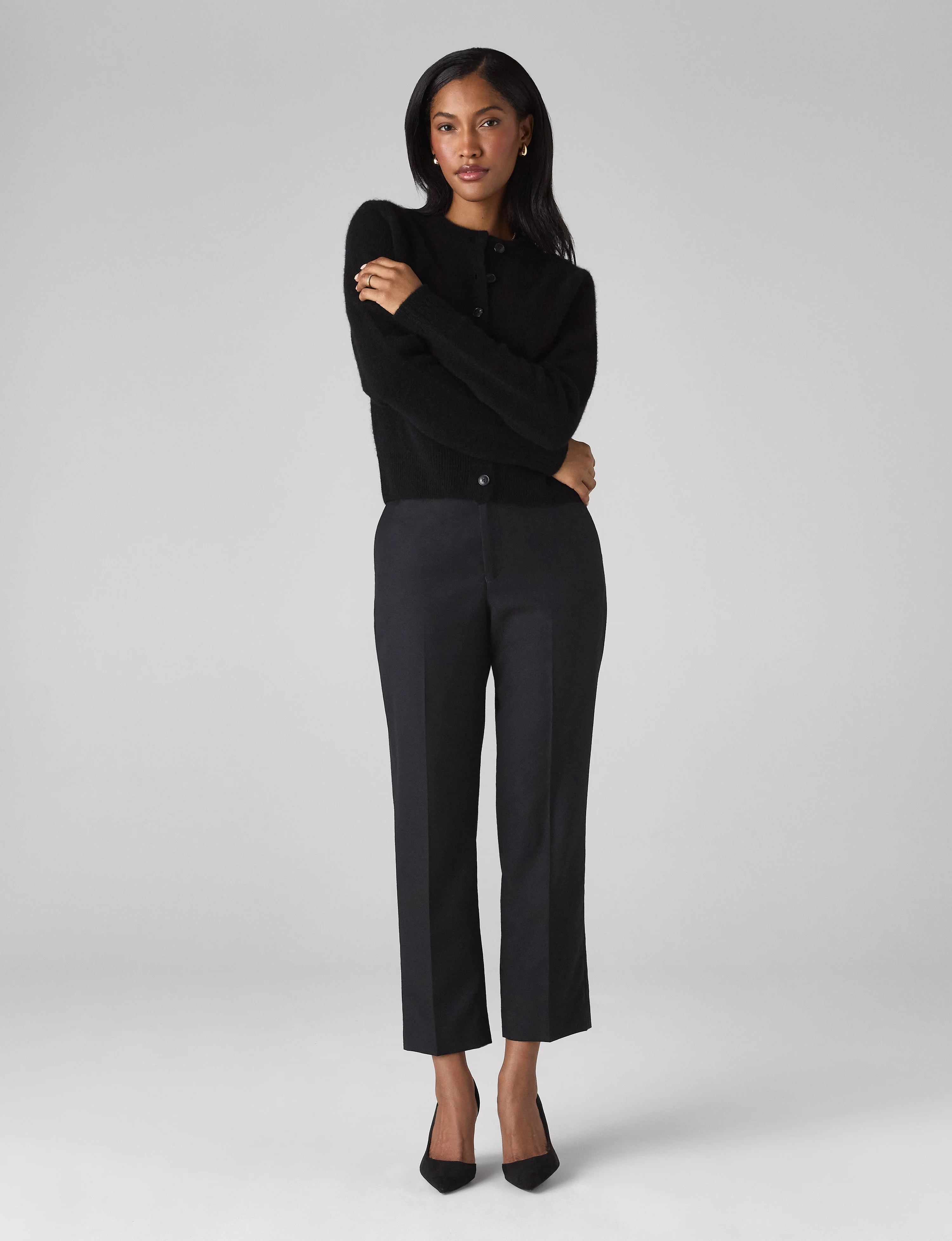 Regent Cigarette Trouser: Wool, Black - With Nothing Underneath