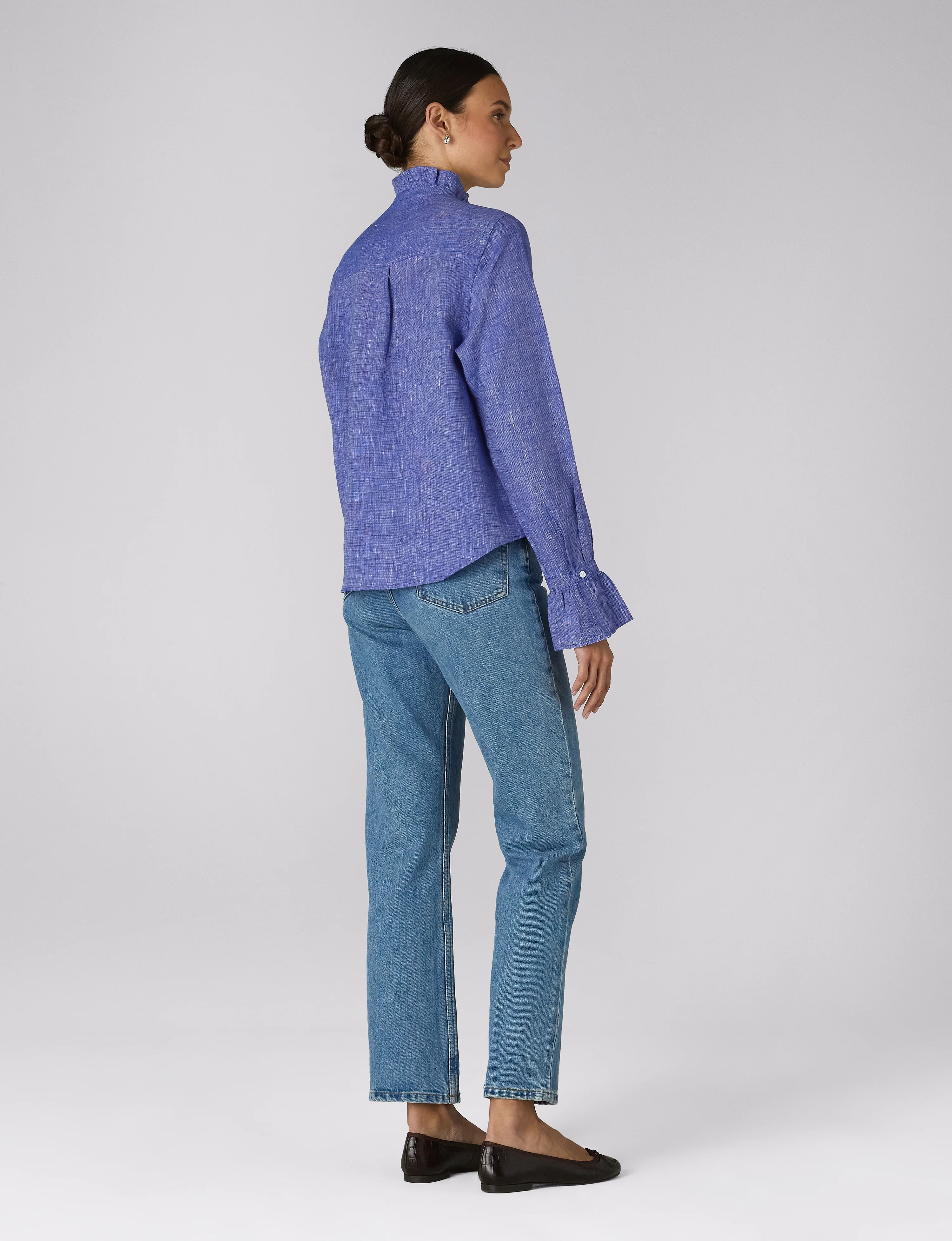 Kew Blouse: Linen, Lapis Blue - With Nothing Underneath
