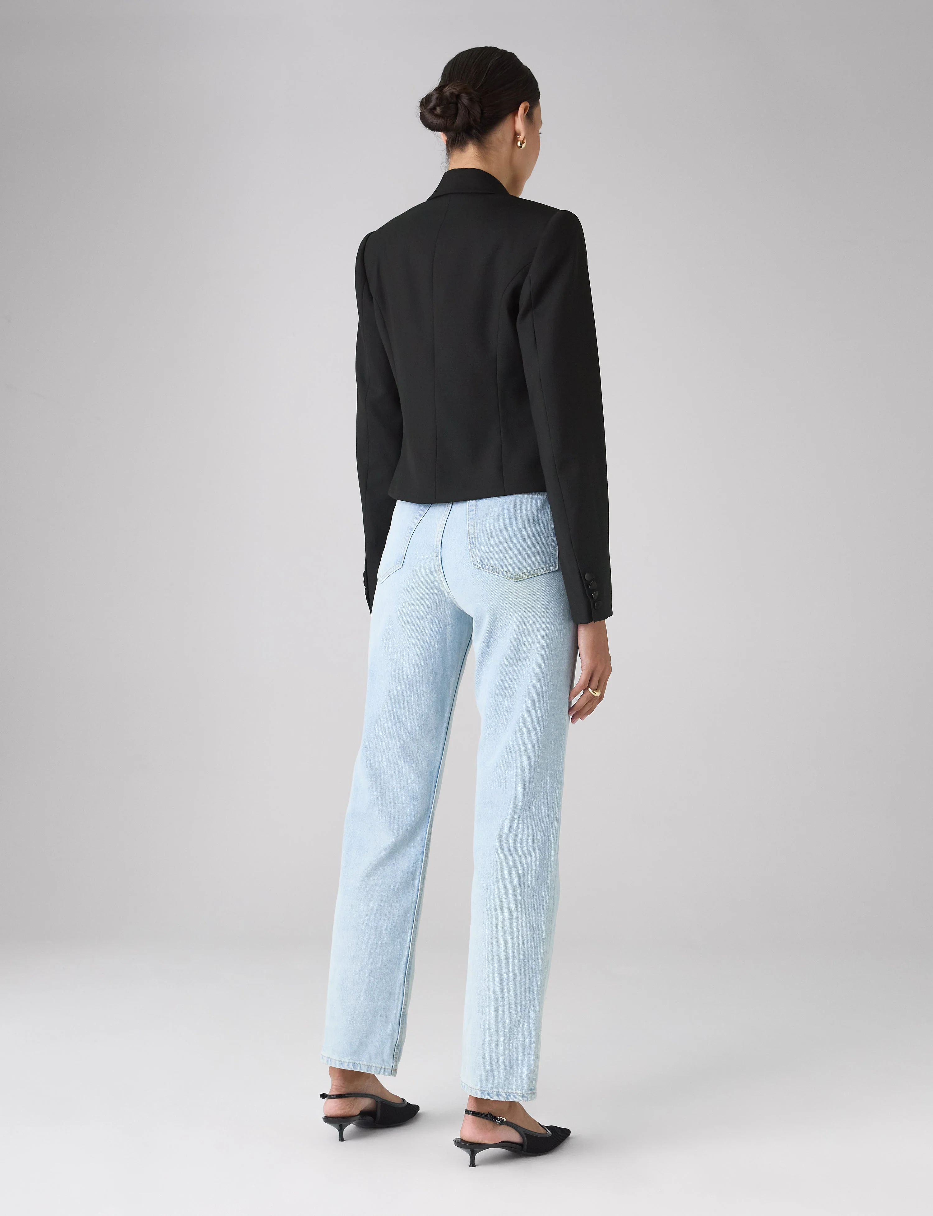 Belgravia Cropped Tuxedo: Wool, Black - With Nothing Underneath