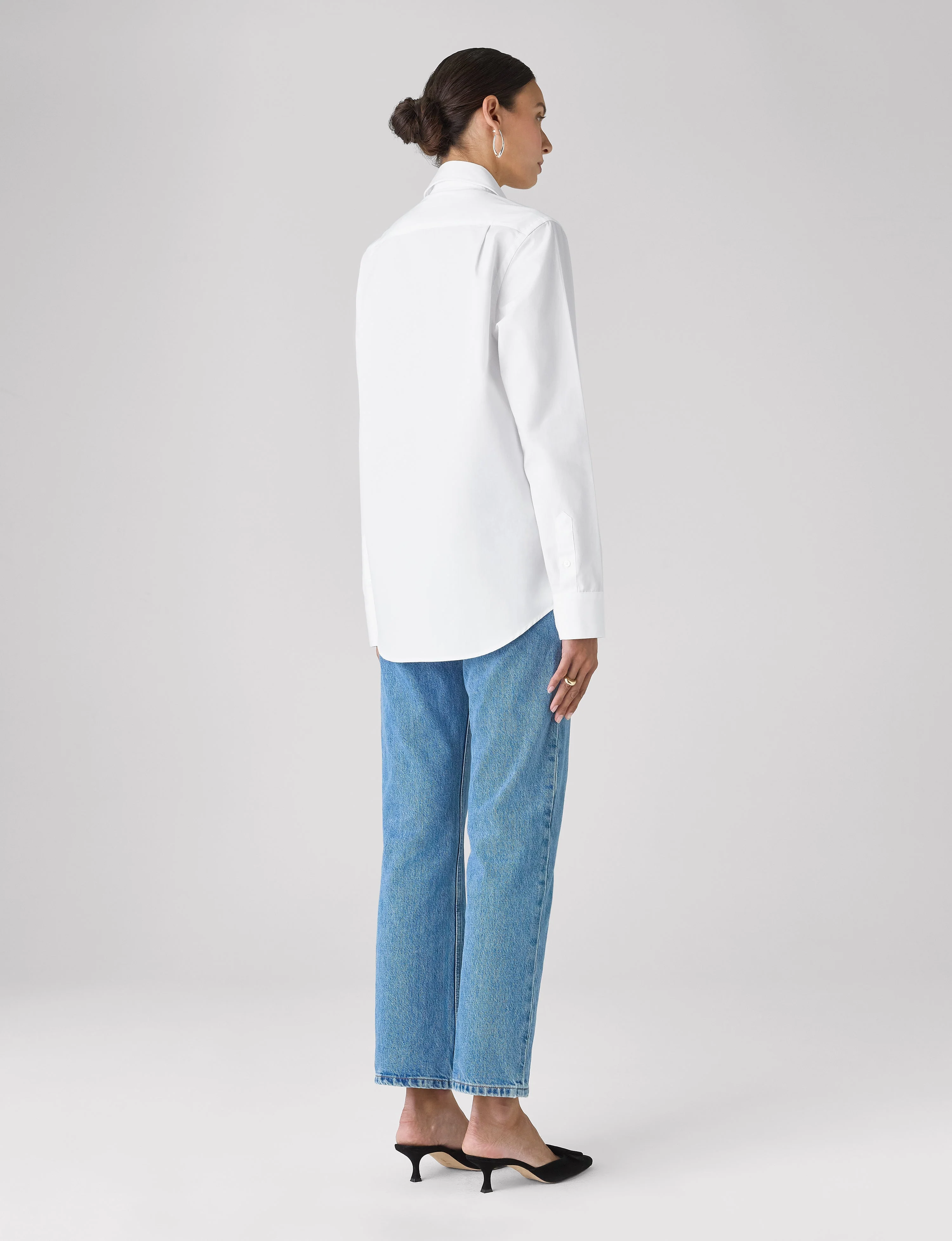 The Dress Shirt Curved Bib: Poplin, White - With Nothing Underneath