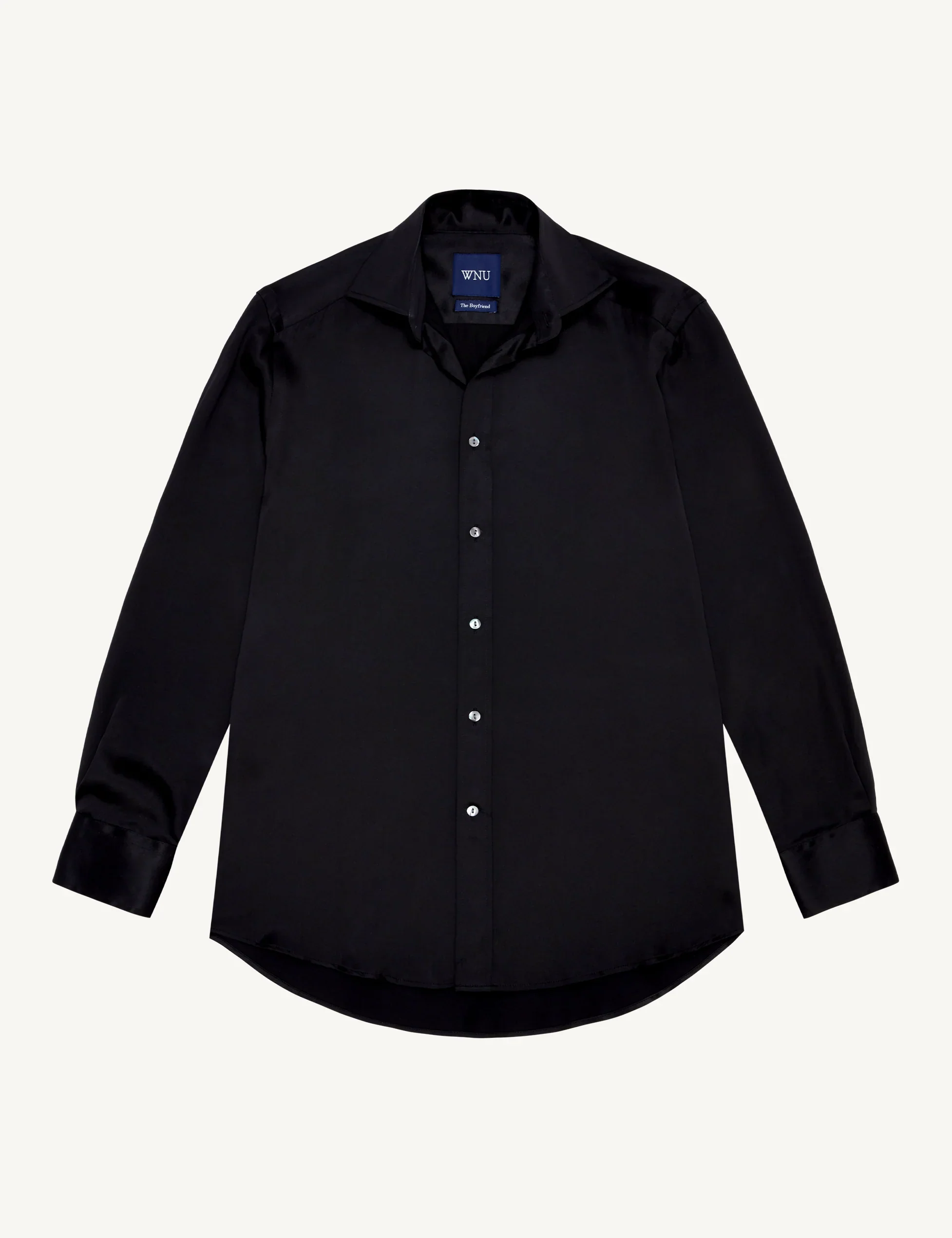 The Boyfriend: Silk Satin, Onyx - With Nothing Underneath