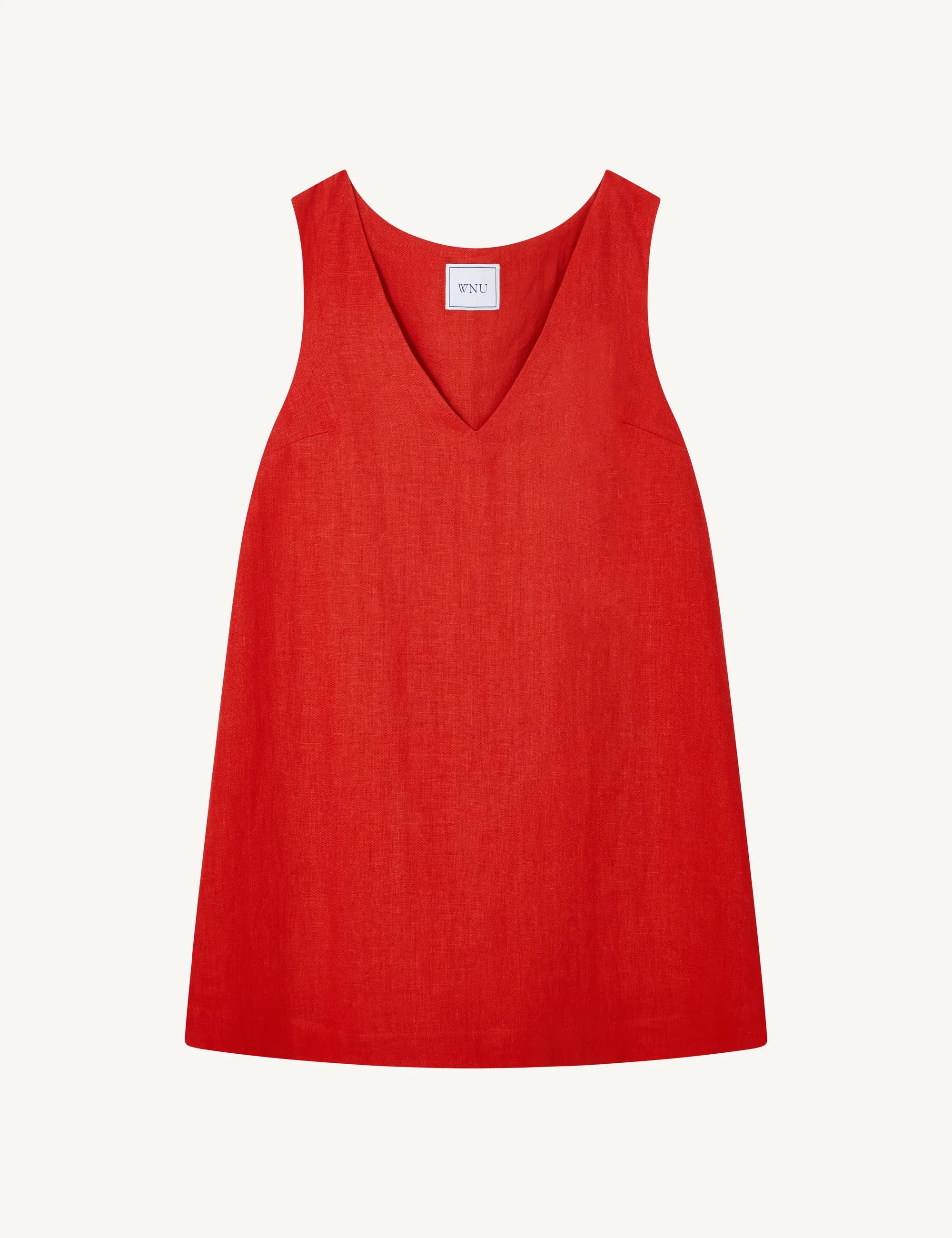 Sloane Dress: Linen, Red - With Nothing Underneath