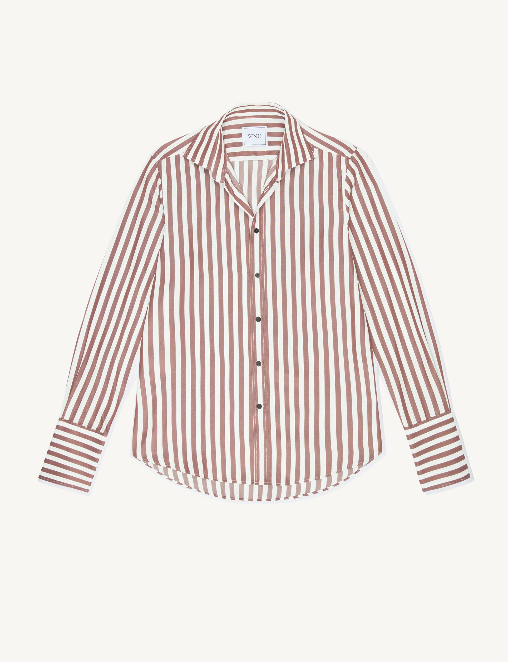 The Boyfriend Exaggerated Cuff: TENCEL™ Lyocell, Chocolate Stripe - With Nothing Underneath