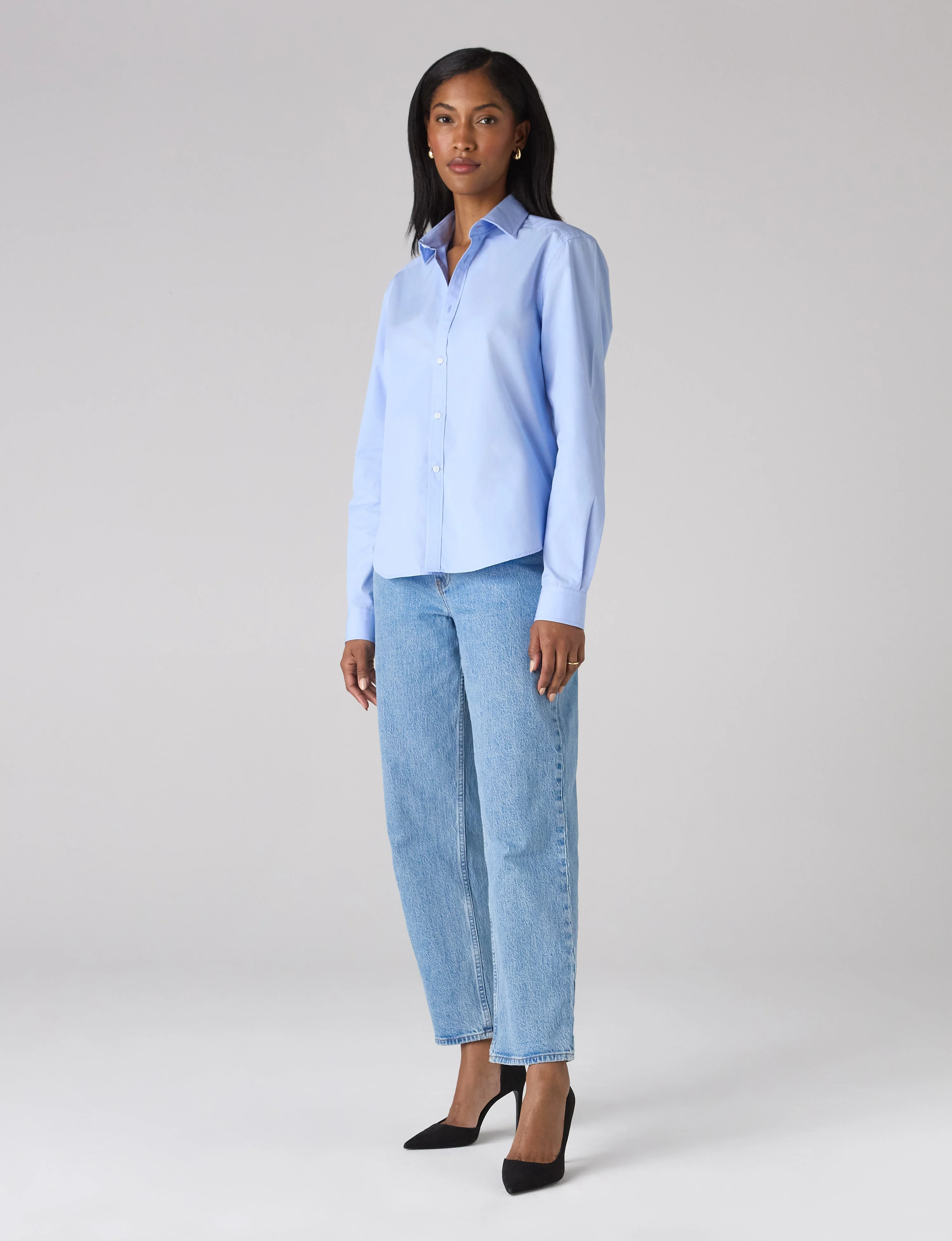 The Classic: Fine Poplin, Sky Blue - With Nothing Underneath