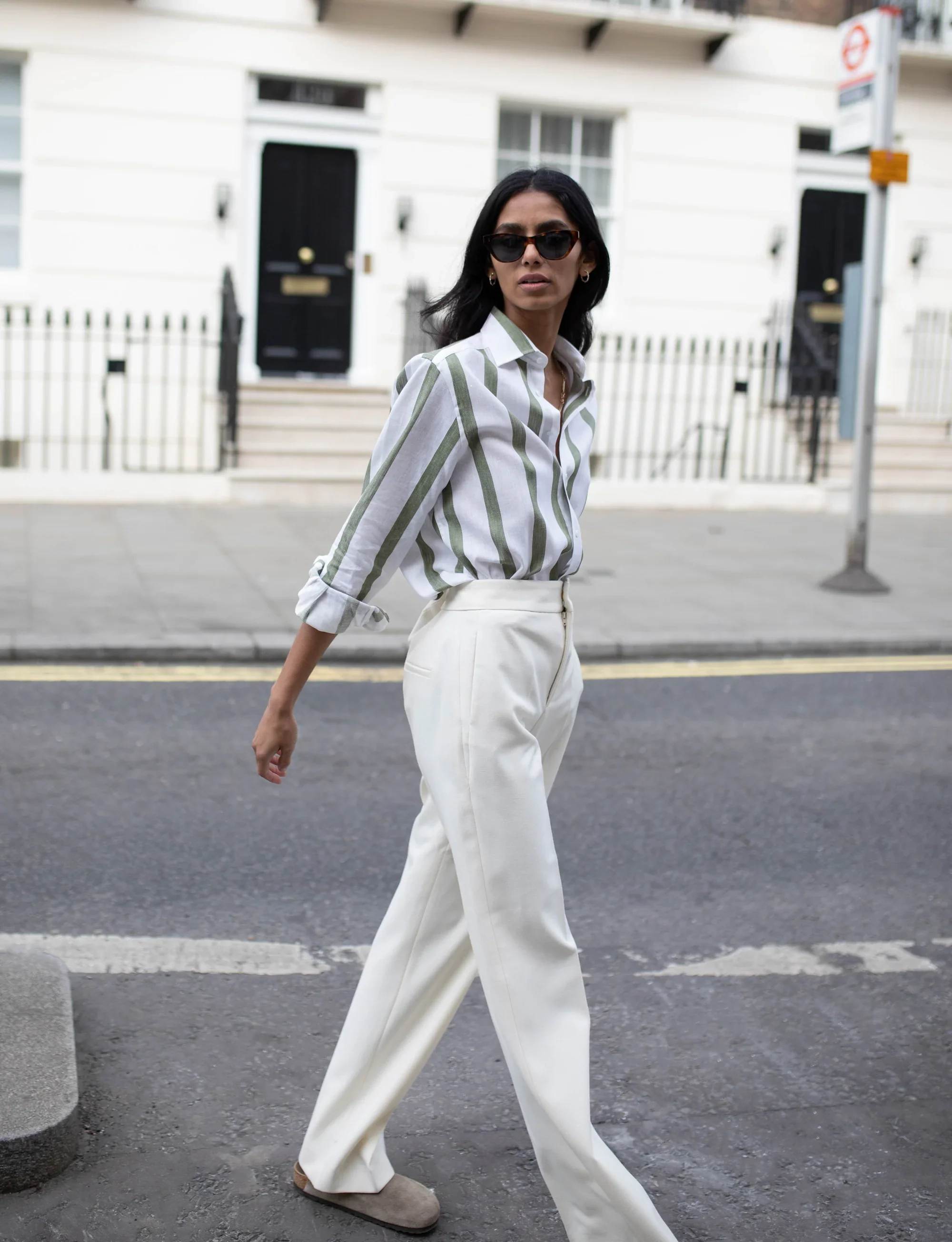 The Boyfriend: Weave, Khaki Stripe - With Nothing Underneath